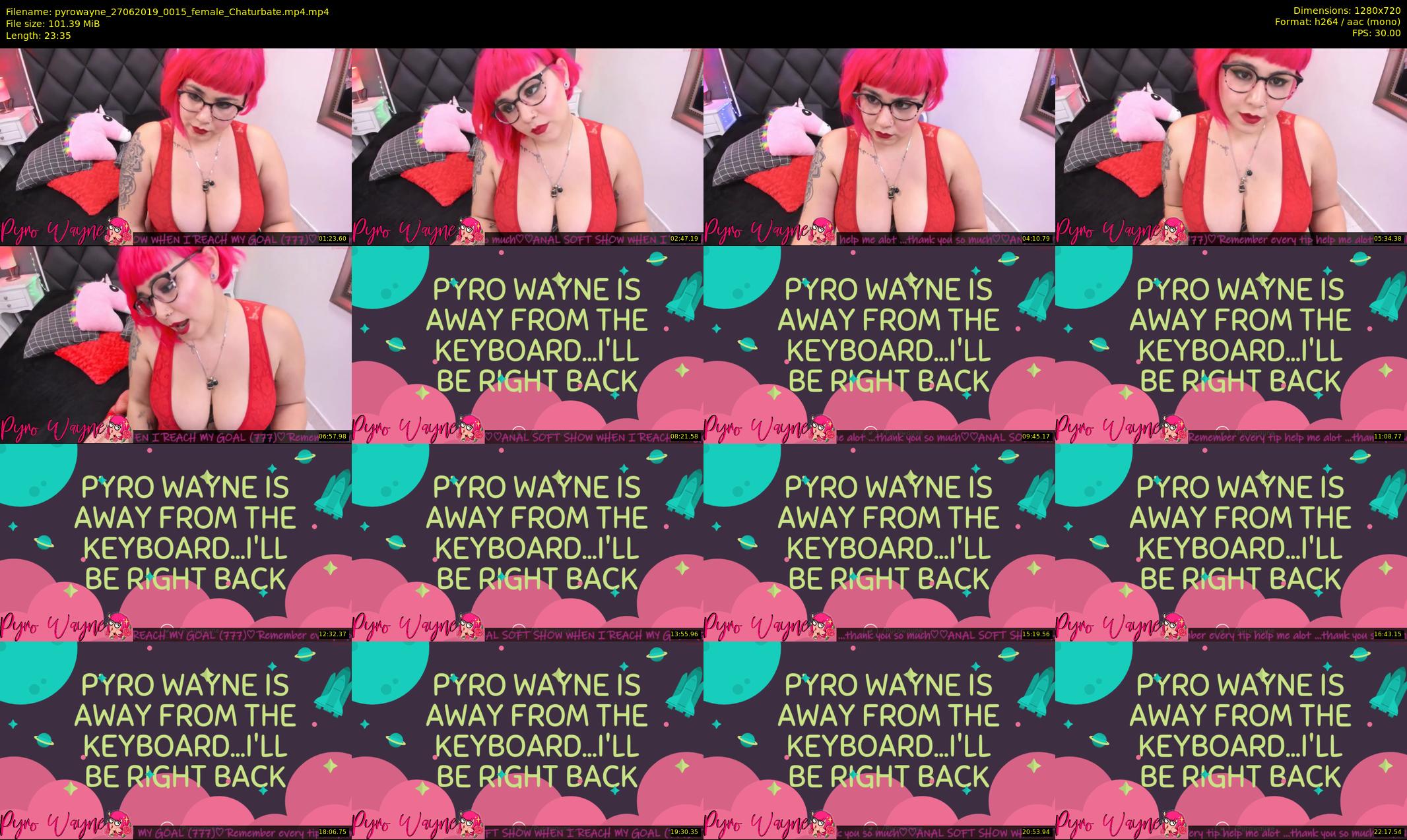pyrowayne — 24 minute Chaturbate female cam show recording, 720p, Jun 27, 2019