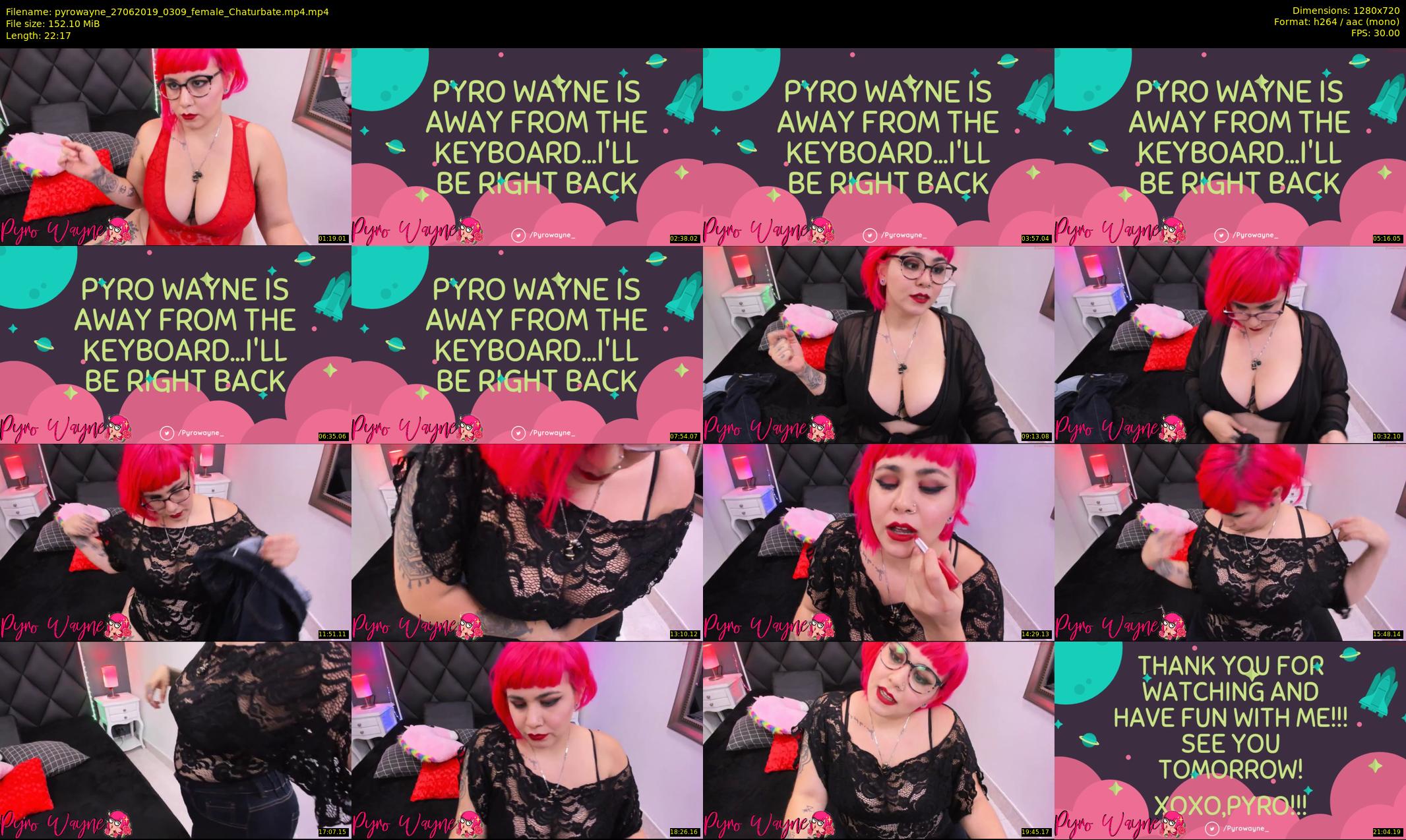 pyrowayne — 23 minute Chaturbate female cam show recording, 720p, Jun 27, 2019