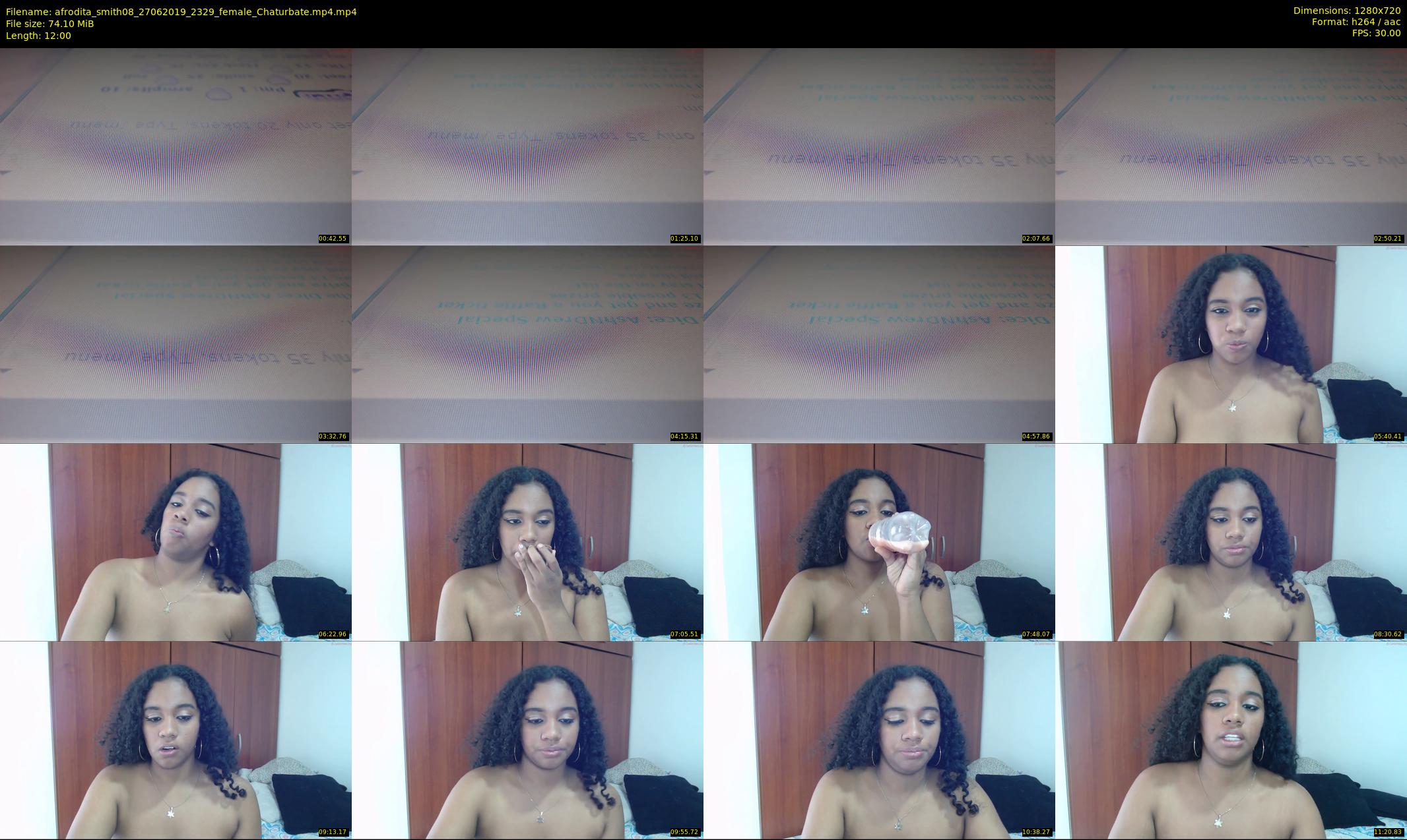 afrodita_smith08 — 12 minute Chaturbate female cam show recording, 720p, Jun 27, 2019