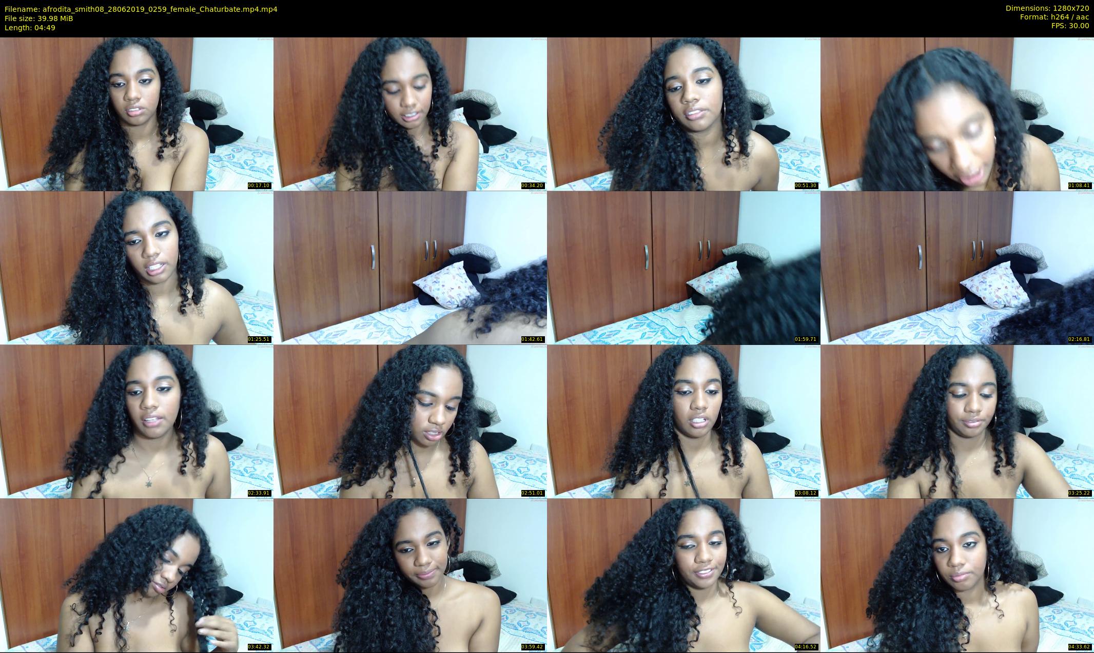 afrodita_smith08 — 5 minute Chaturbate female cam show recording, 720p, Jun 28, 2019