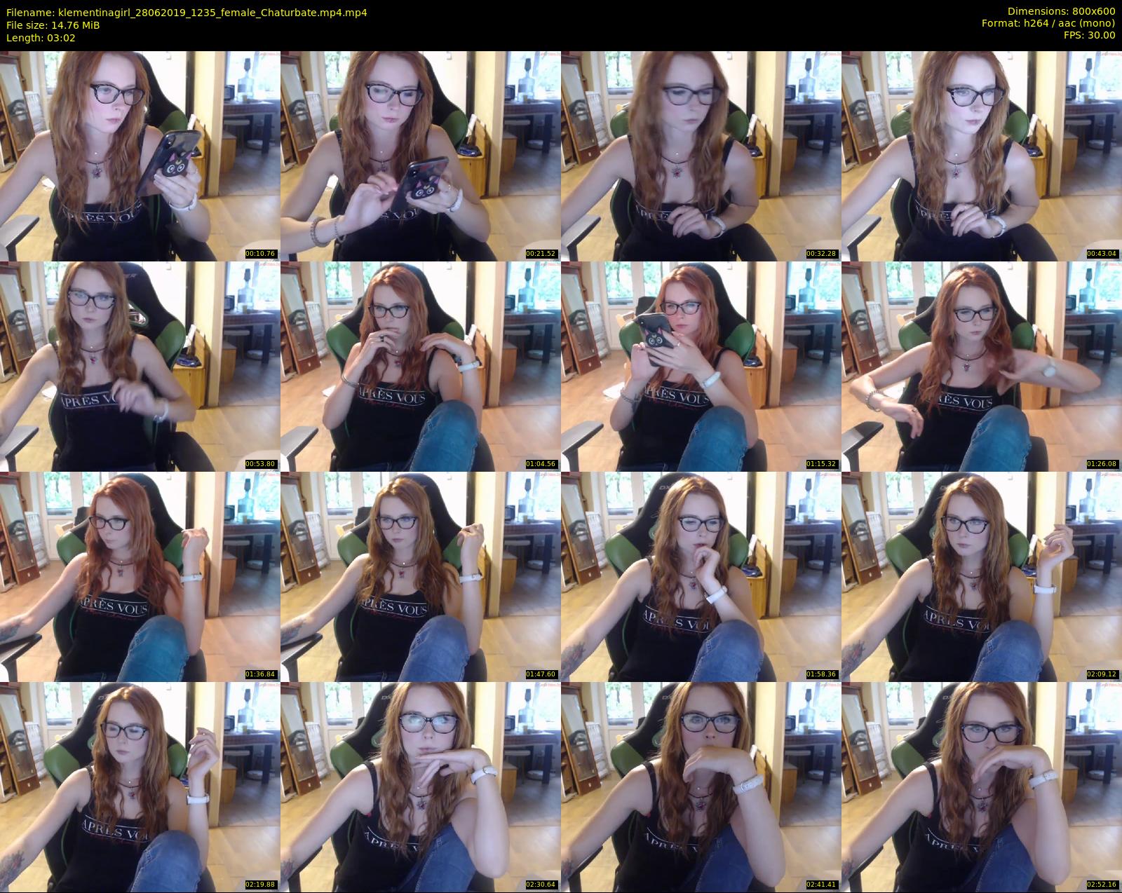 klementinagirl — 4 minute Chaturbate female cam show recording, 480p, Jun 28, 2019