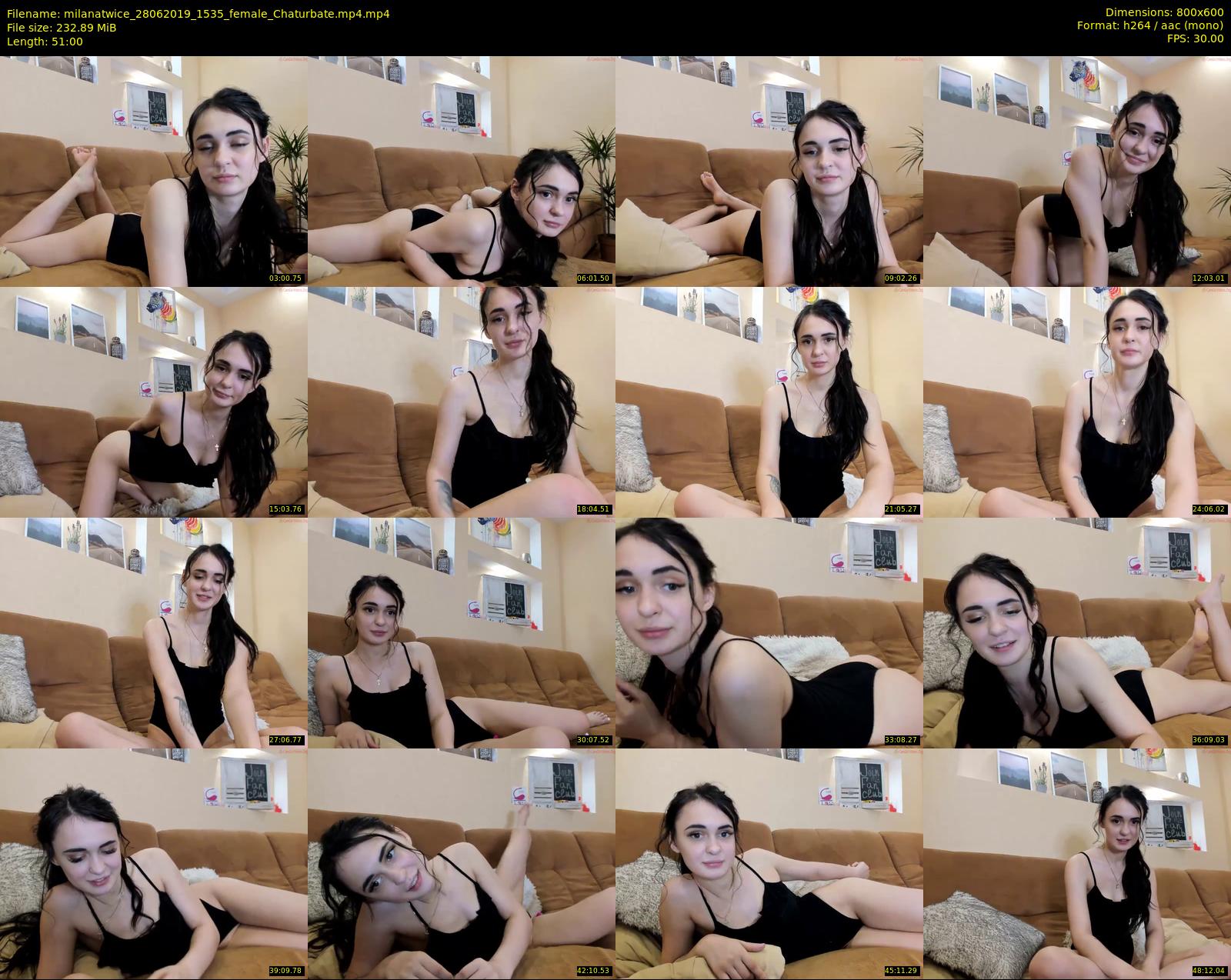 milanatwice — 51 minute Chaturbate female cam show recording, 480p, Jun 28, 2019