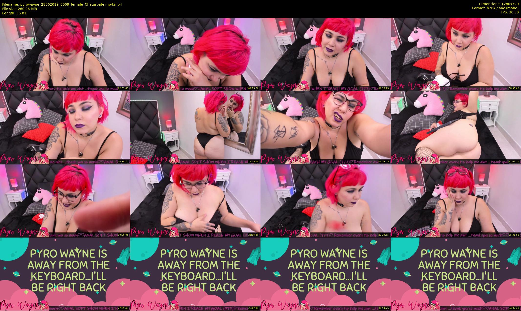 pyrowayne — 37 minute Chaturbate female cam show recording, 720p, Jun 28, 2019
