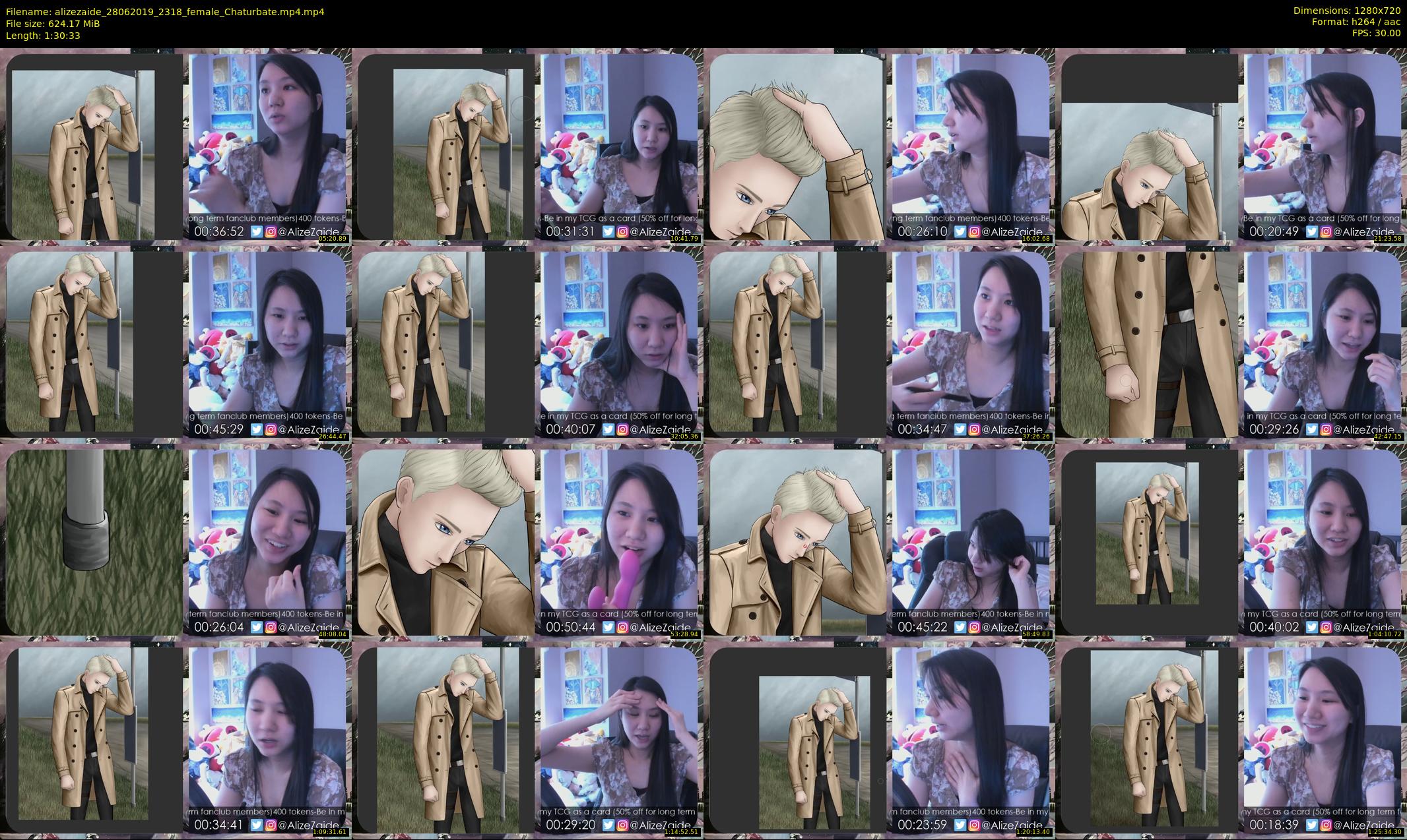 alizezaide — 91 minute Chaturbate female cam show recording, 720p, Jun 28, 2019