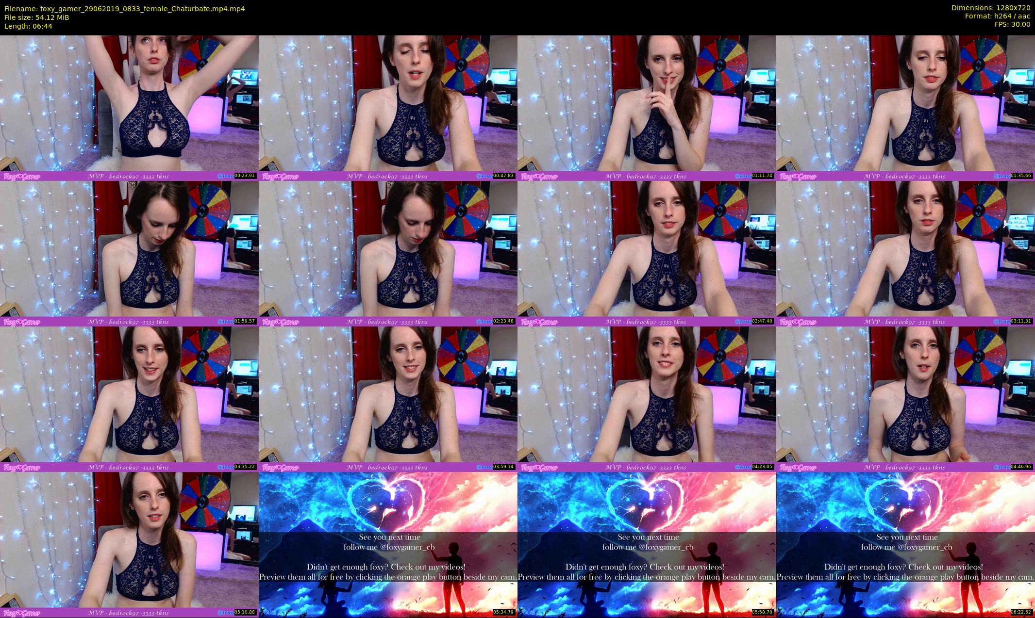 foxy_gamer — 7 minute Chaturbate female cam show recording, 720p, Jun 29, 2019
