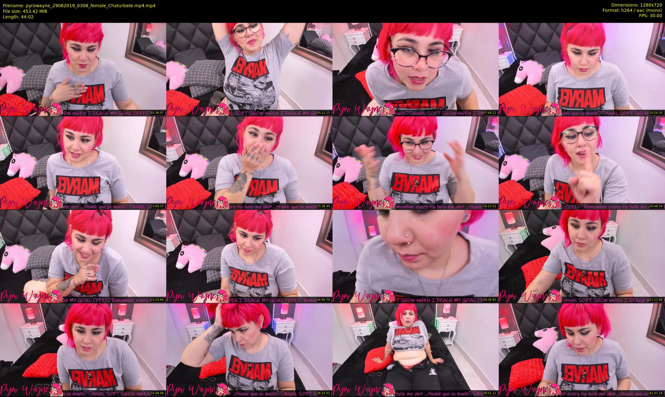pyrowayne — 45 minute Chaturbate female cam show recording, 720p, Jun 29, 2019