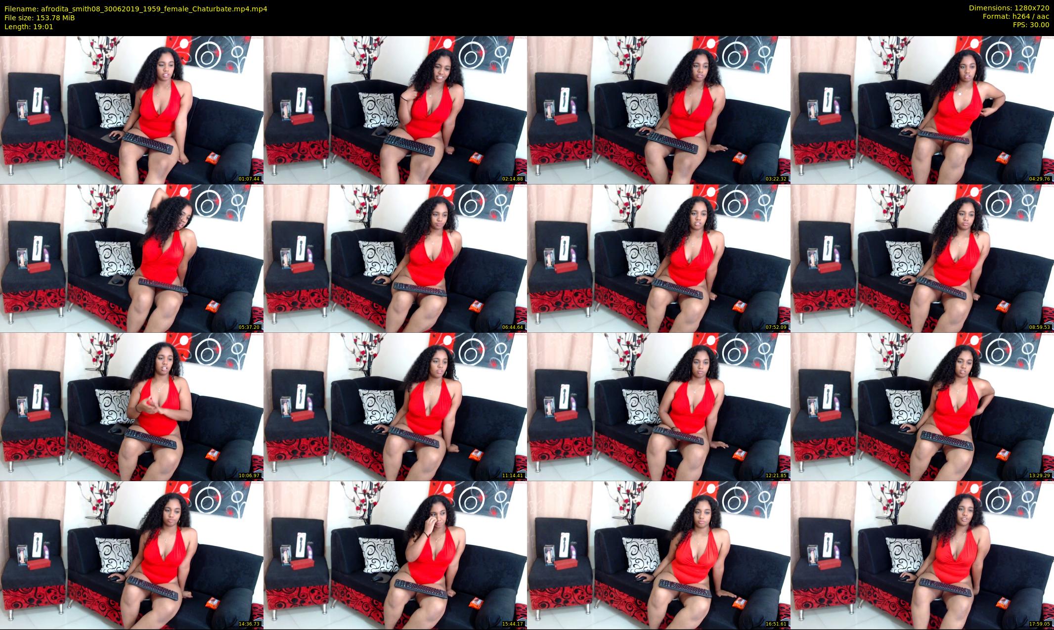 afrodita_smith08 — 20 minute Chaturbate female cam show recording, 720p, Jun 30, 2019