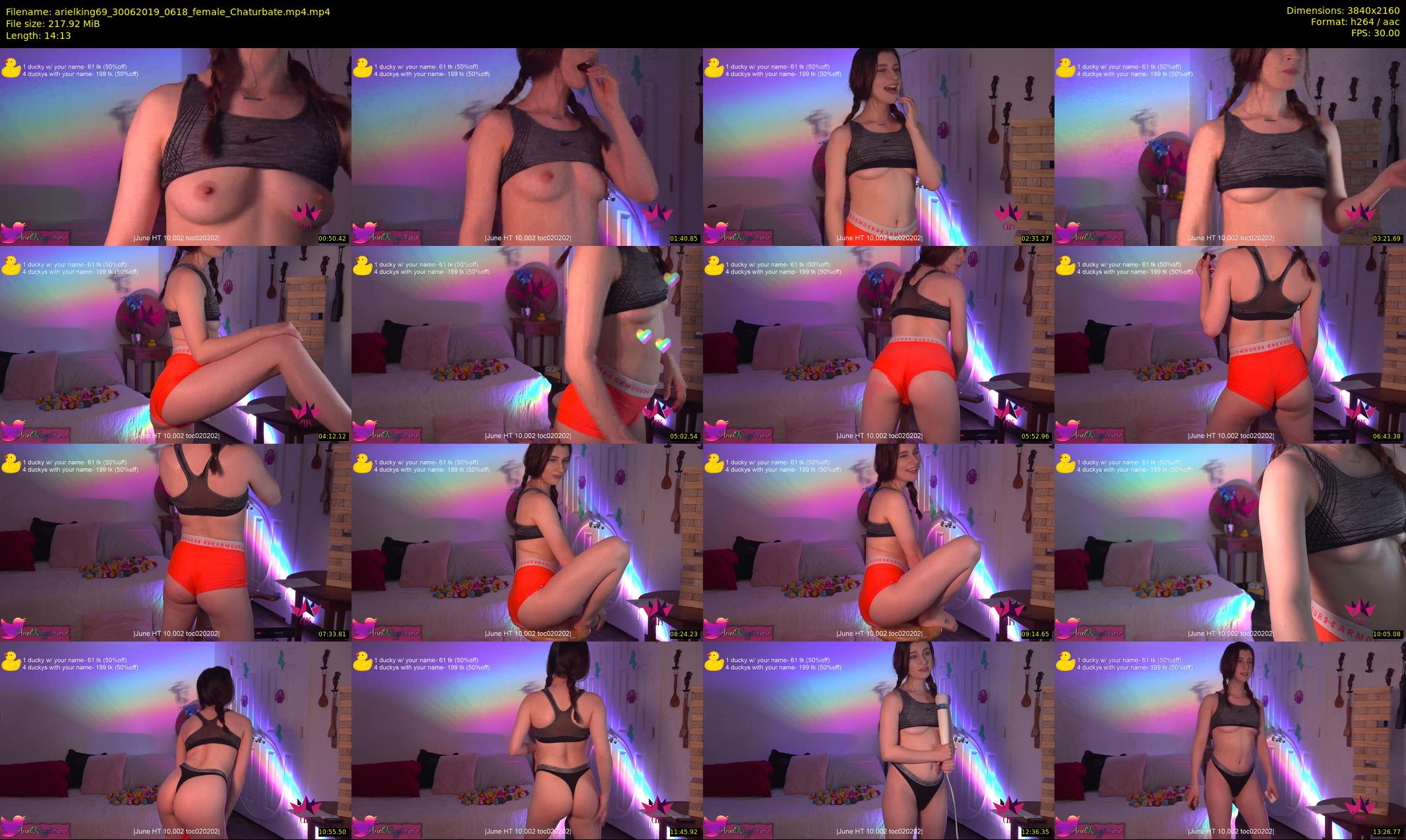 arielking69 — 15 minute Chaturbate female cam show recording, 4K, Jun 30, 2019