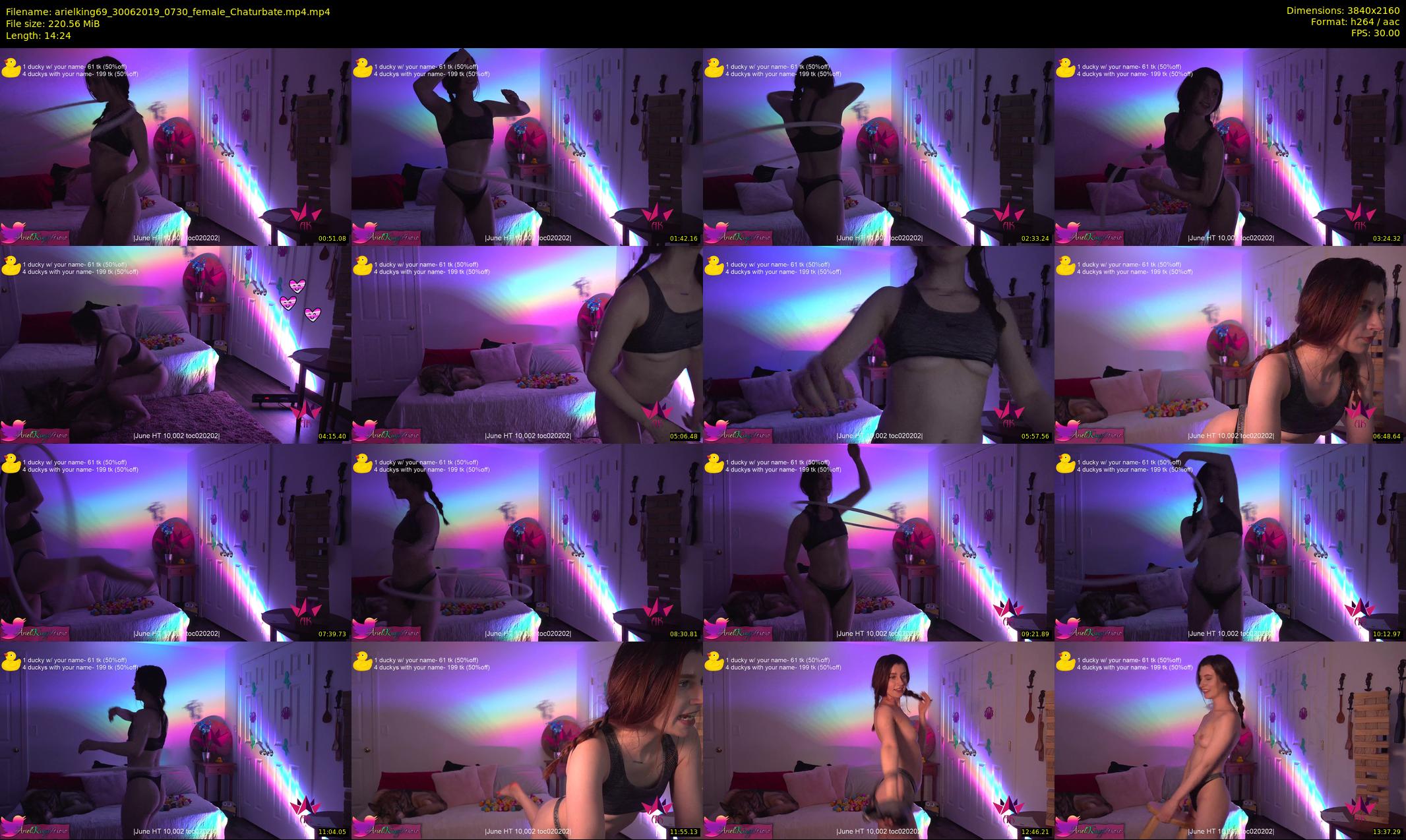 arielking69 — 15 minute Chaturbate female cam show recording, 4K, Jun 30, 2019