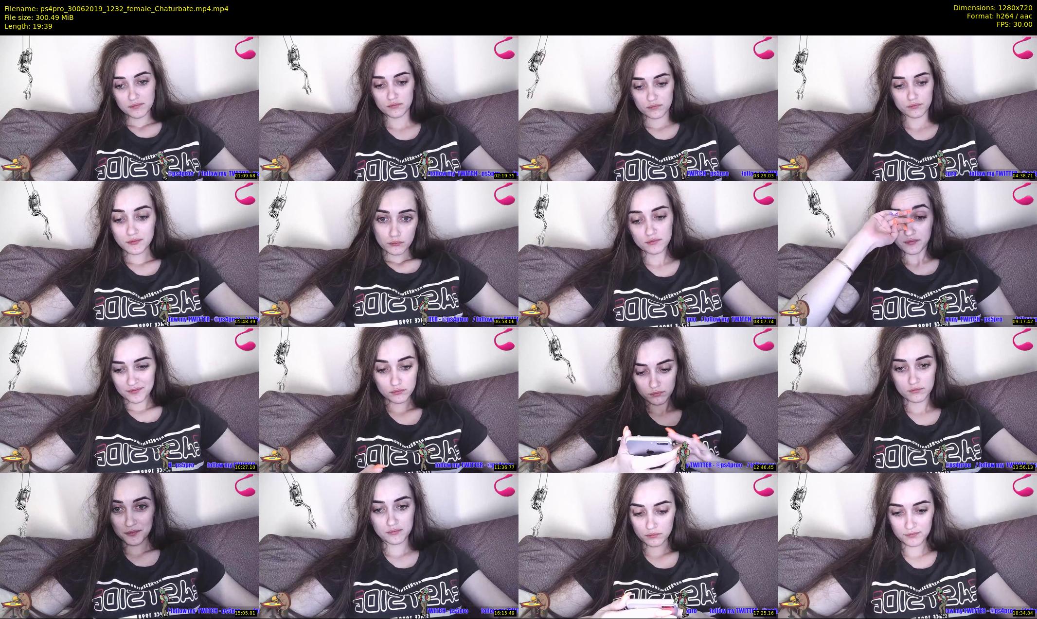 ps4pro — 20 minute Chaturbate female cam show recording, 720p, Jun 30, 2019