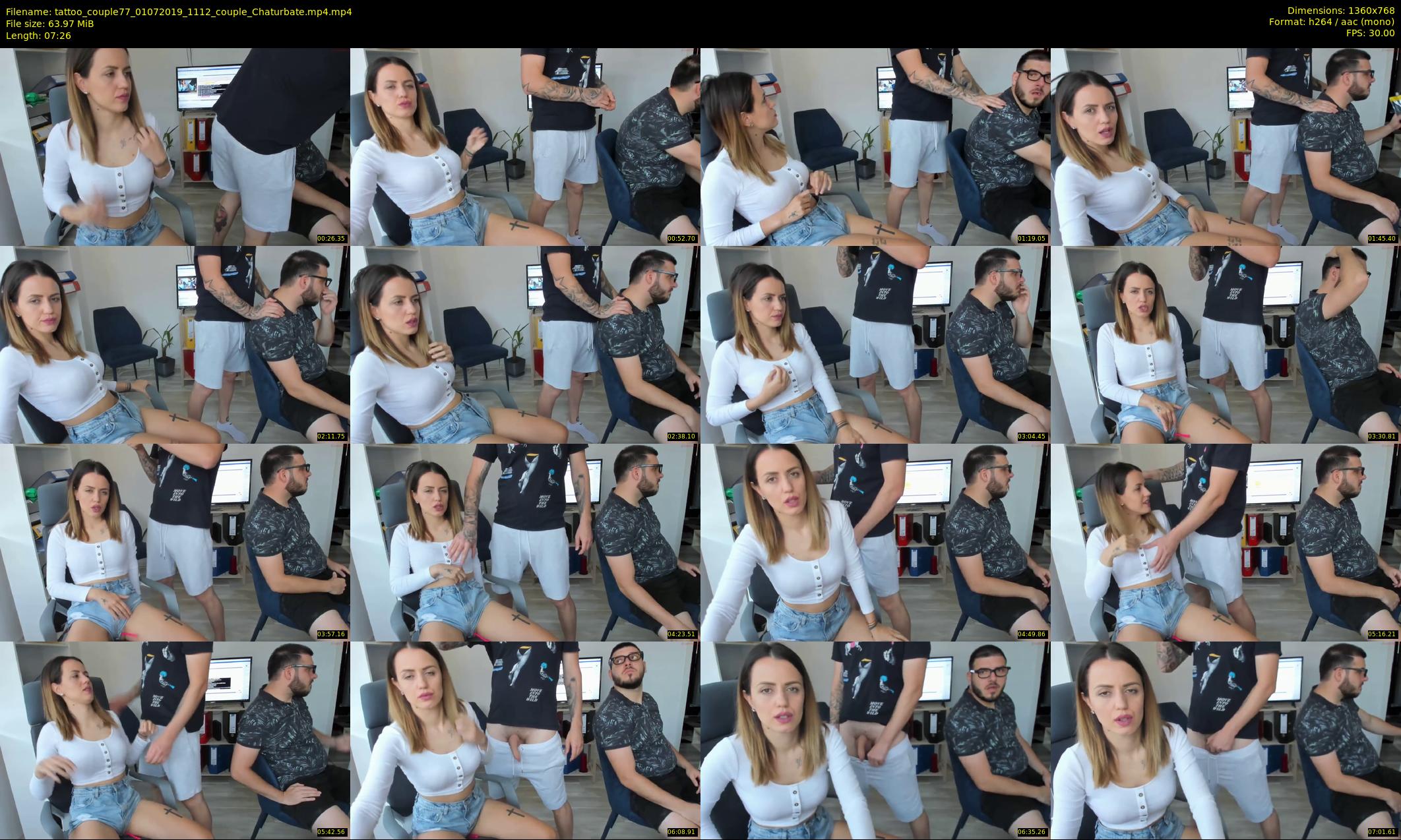 tattoo_couple77 — 8 minute Chaturbate couple cam show recording, 720p, Jul 1, 2019