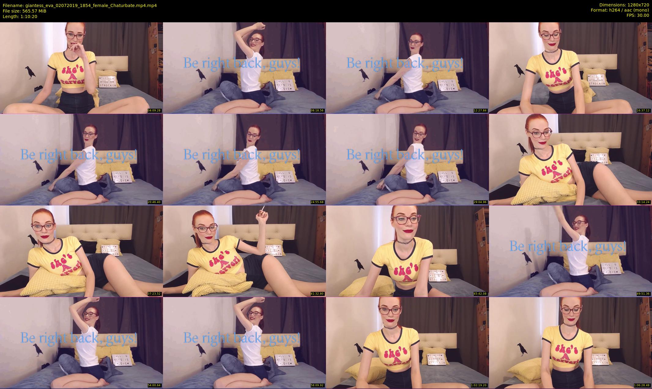 giantess_eva — 71 minute Chaturbate female cam show recording, 720p, Jul 2, 2019