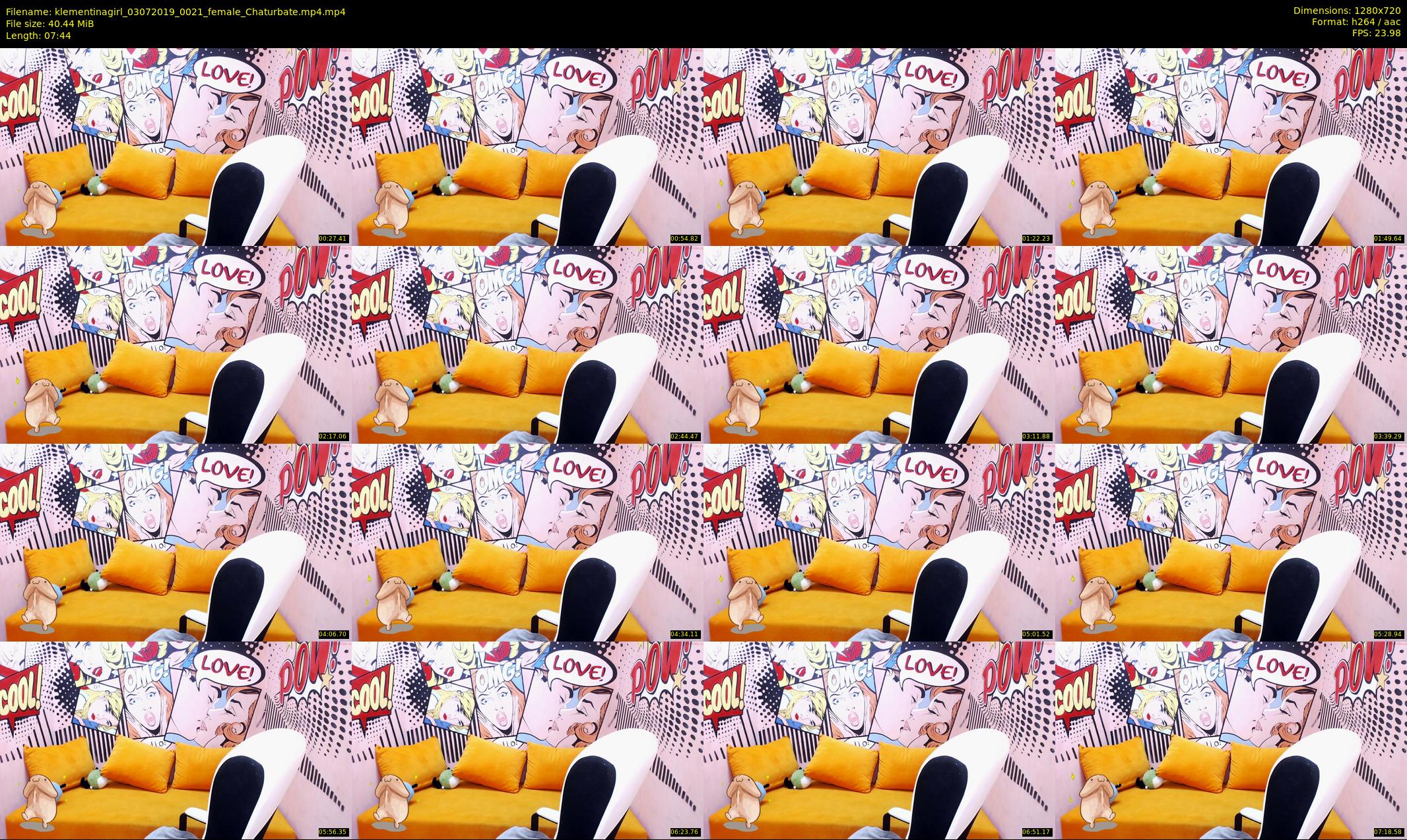 klementinagirl — 8 minute Chaturbate female cam show recording, 720p, Jul 3, 2019