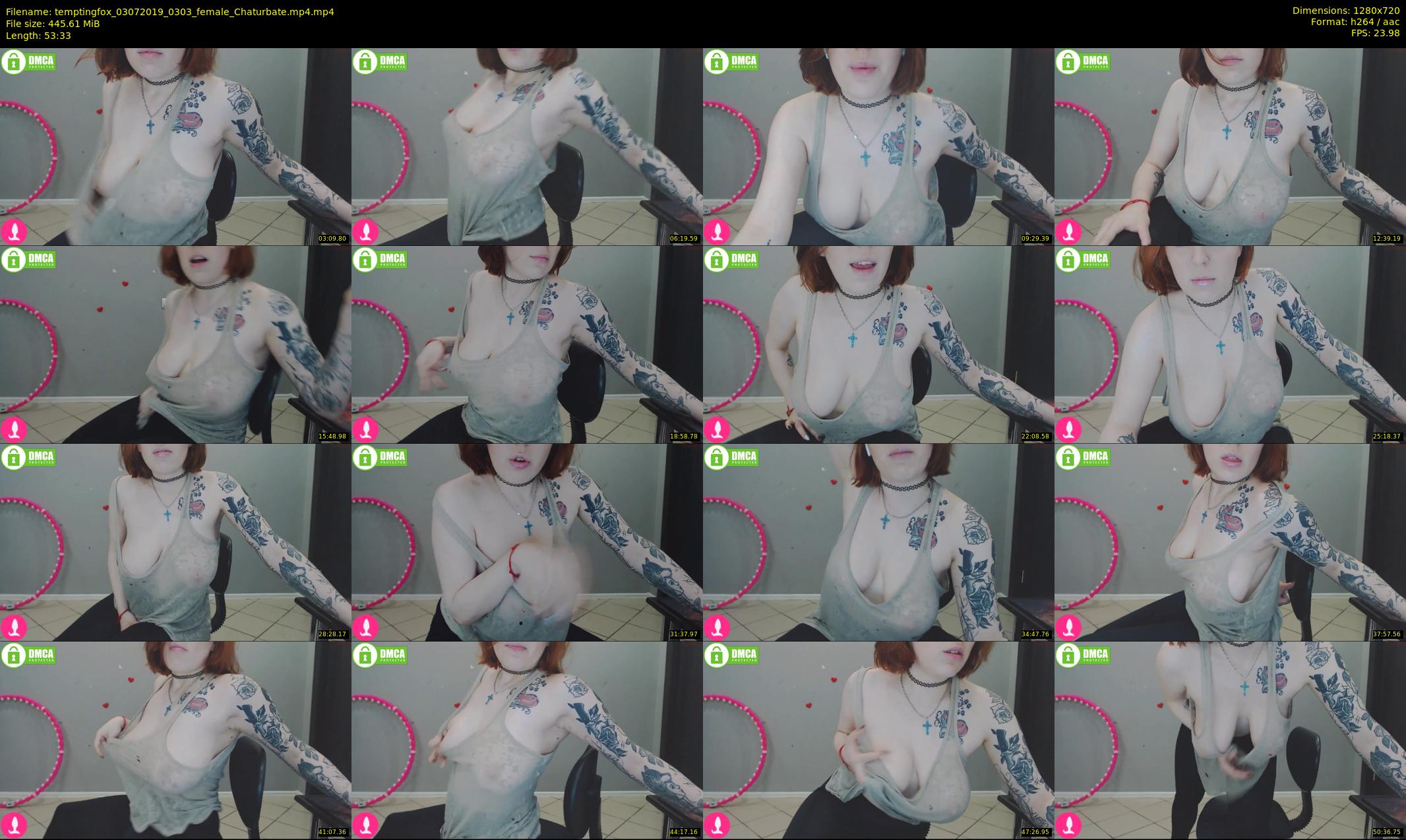 temptingfox — 54 minute Chaturbate female cam show recording, 720p, Jul 3, 2019