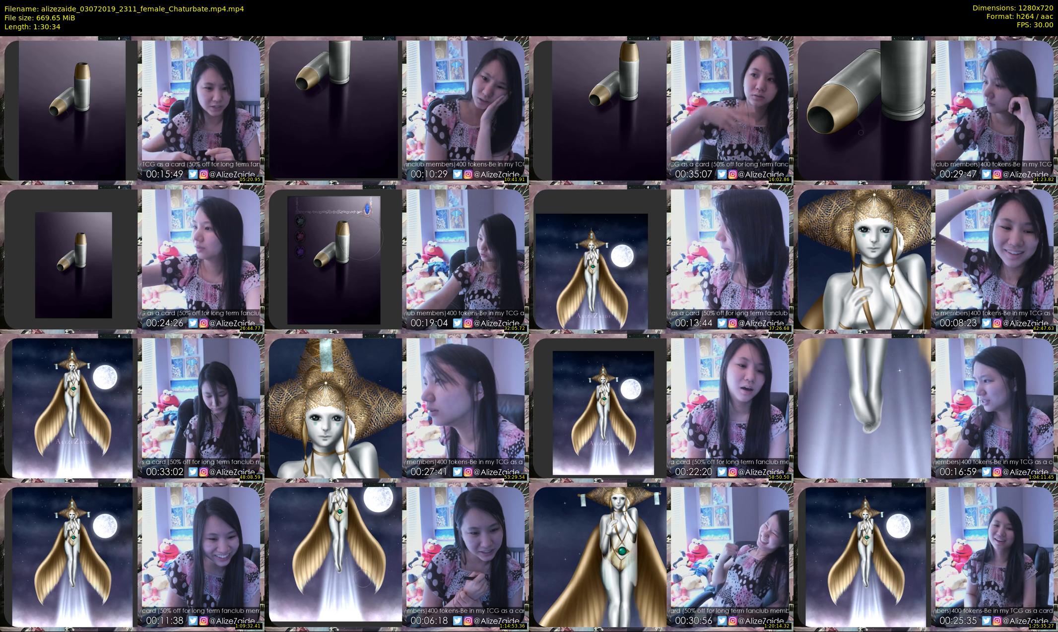 alizezaide — 91 minute Chaturbate female cam show recording, 720p, Jul 3, 2019