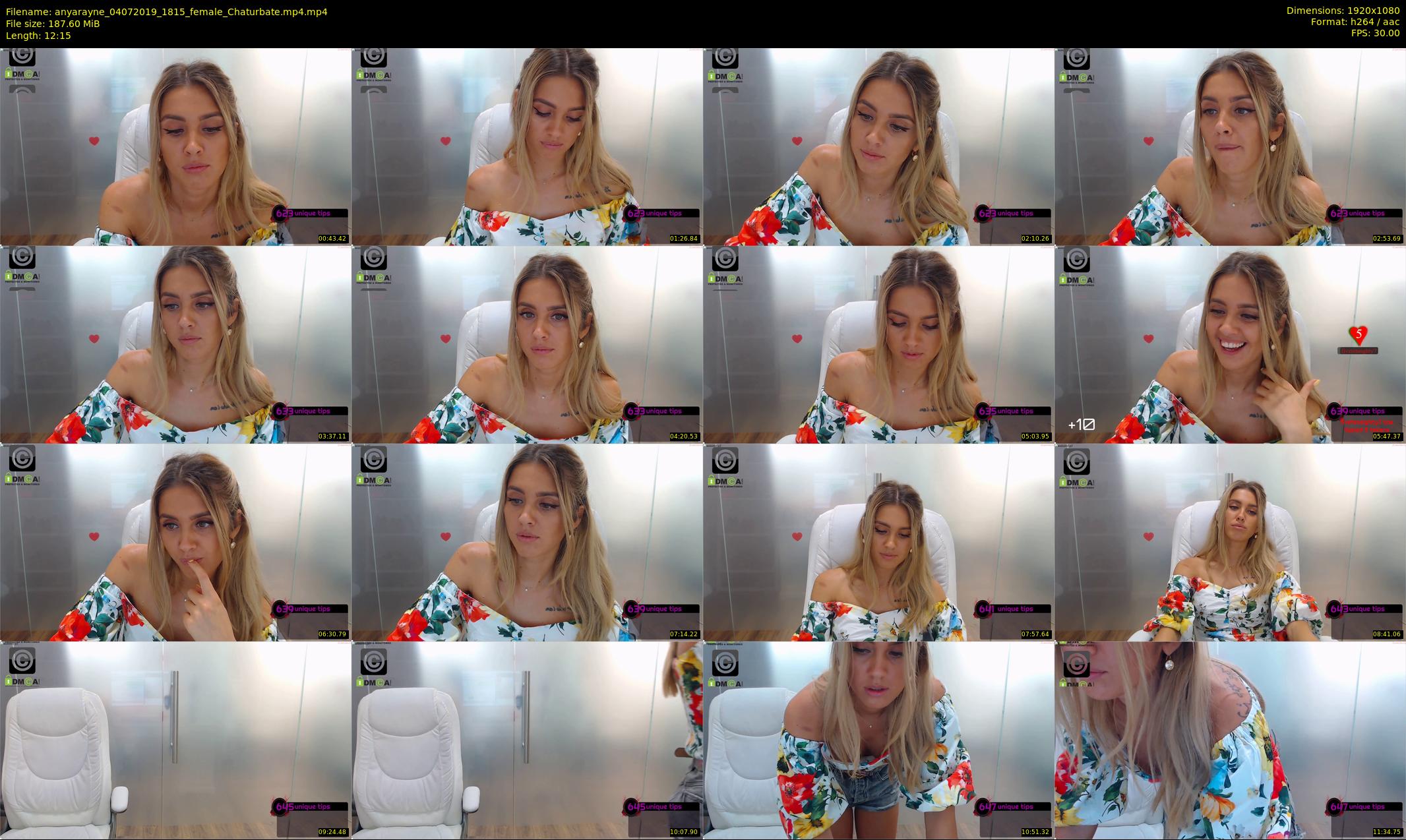 anyarayne — 13 minute Chaturbate female cam show recording, 1080p, Jul 4, 2019