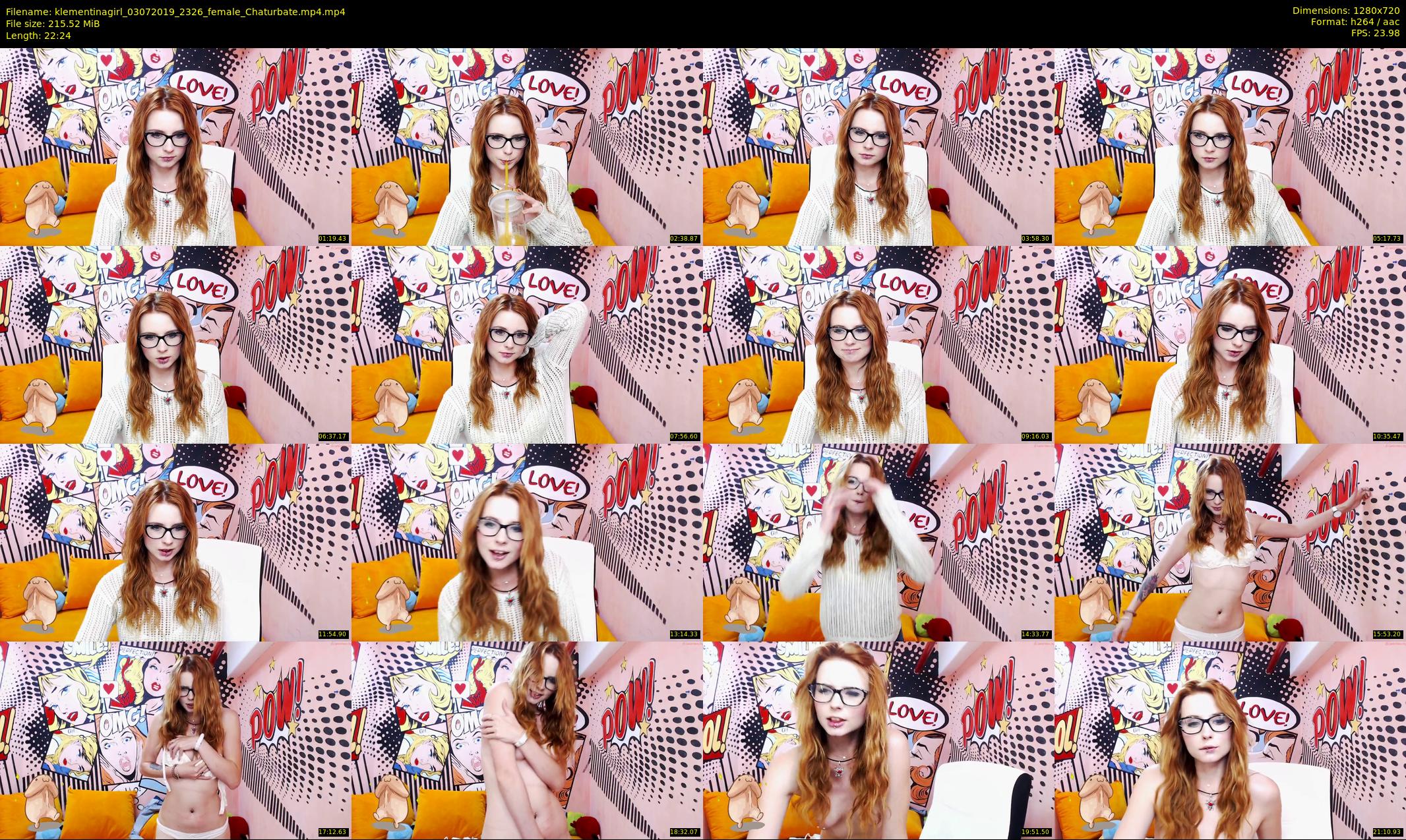 klementinagirl — 23 minute Chaturbate female cam show recording, 720p, Jul 3, 2019