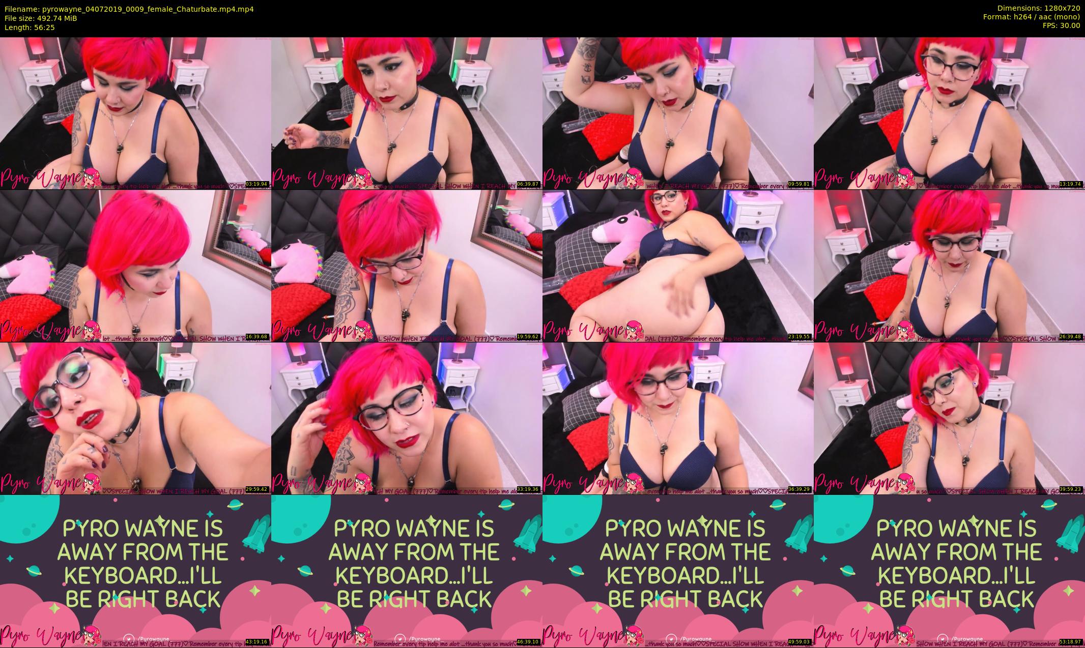 pyrowayne — 57 minute Chaturbate female cam show recording, 720p, Jul 4, 2019