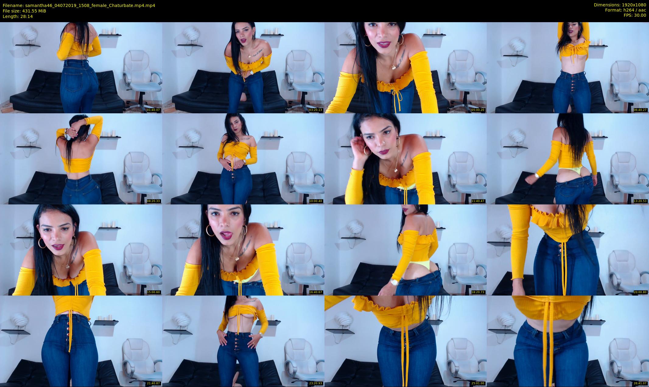 samantha46 — 29 minute Chaturbate female cam show recording, 1080p, Jul 4, 2019