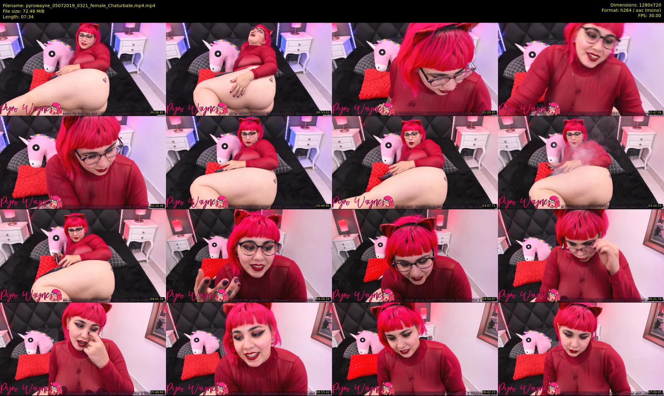 pyrowayne — 8 minute Chaturbate female cam show recording, 720p, Jul 5, 2019
