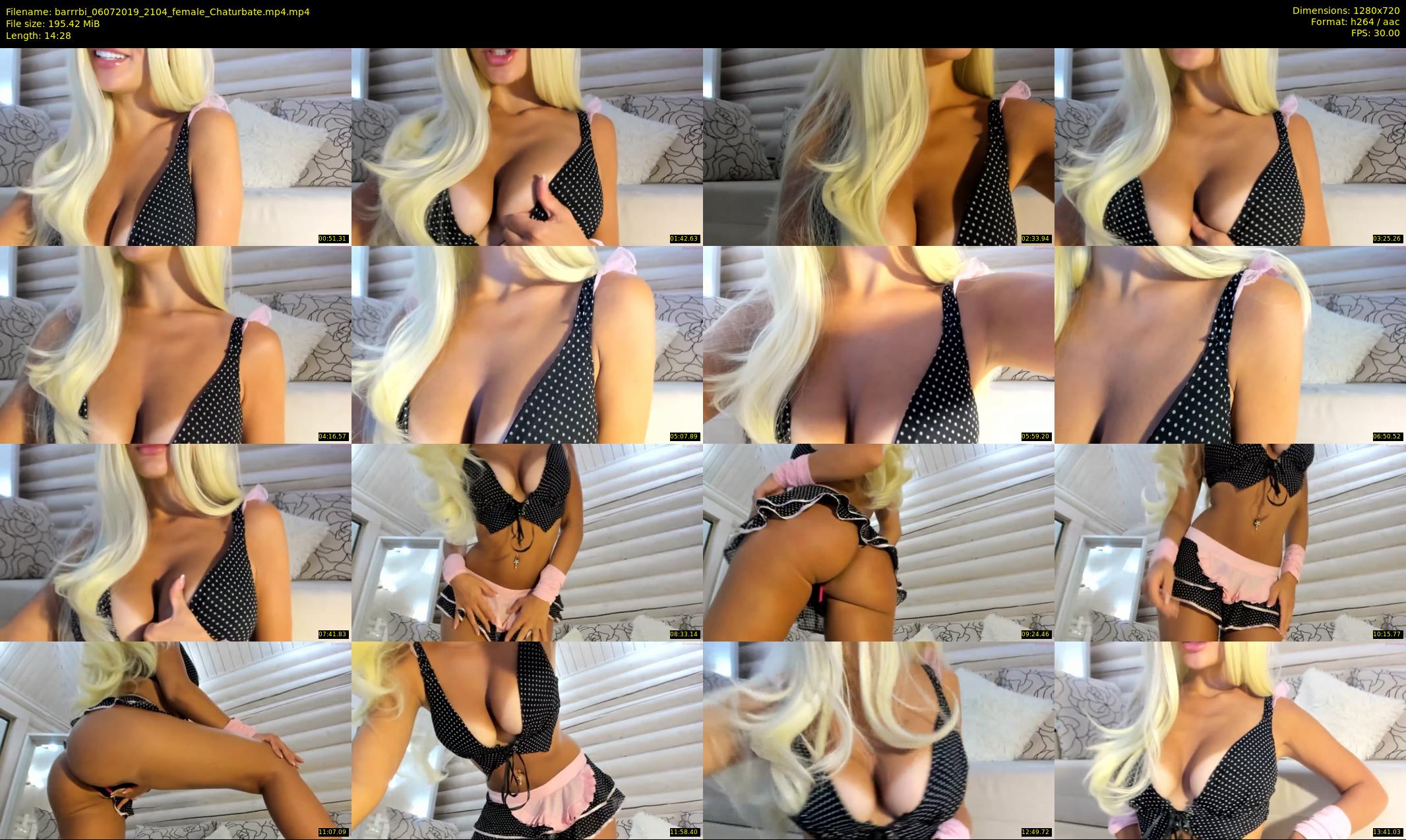barrrbi — 15 minute Chaturbate female cam show recording, 720p, Jul 6, 2019