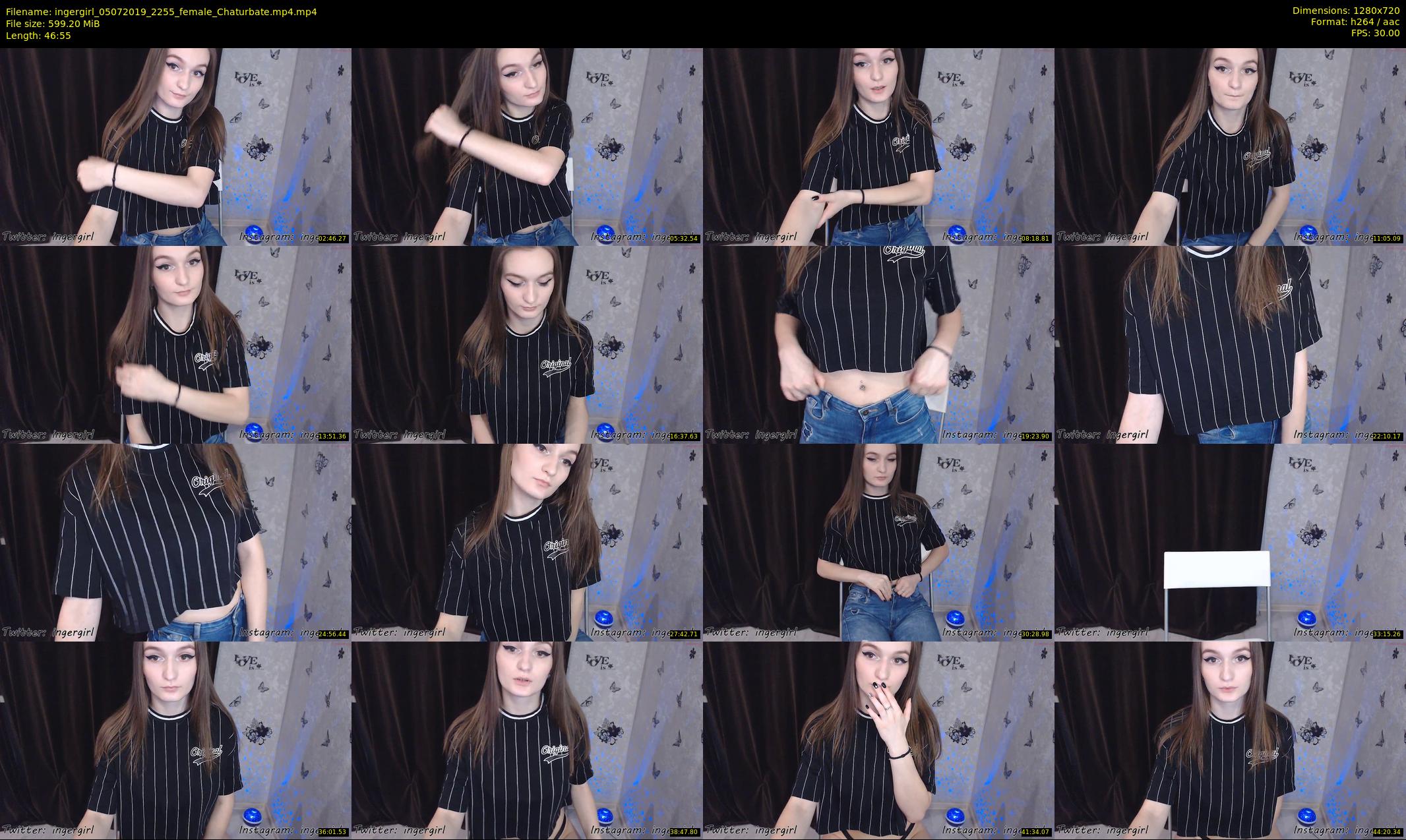ingergirl — 47 minute Chaturbate female cam show recording, 720p, Jul 5, 2019