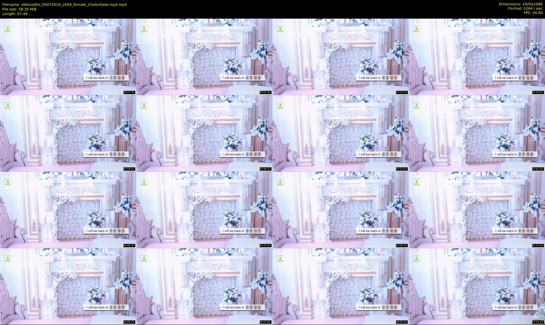 vikkilustful — 8 minute Chaturbate female cam show recording, 1080p, Jul 5, 2019