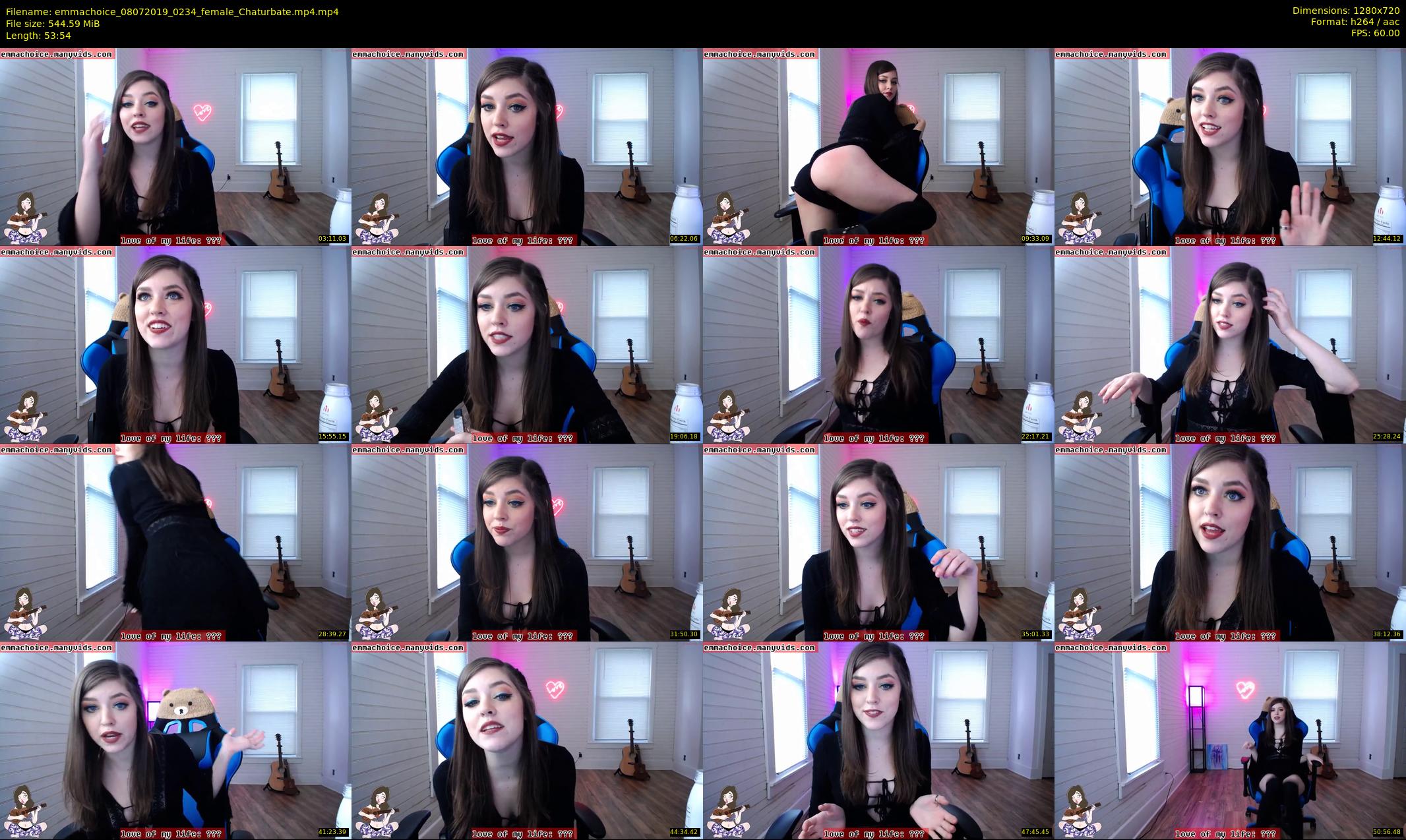 emmachoice — 54 minute Chaturbate female cam show recording, 720p, Jul 8, 2019