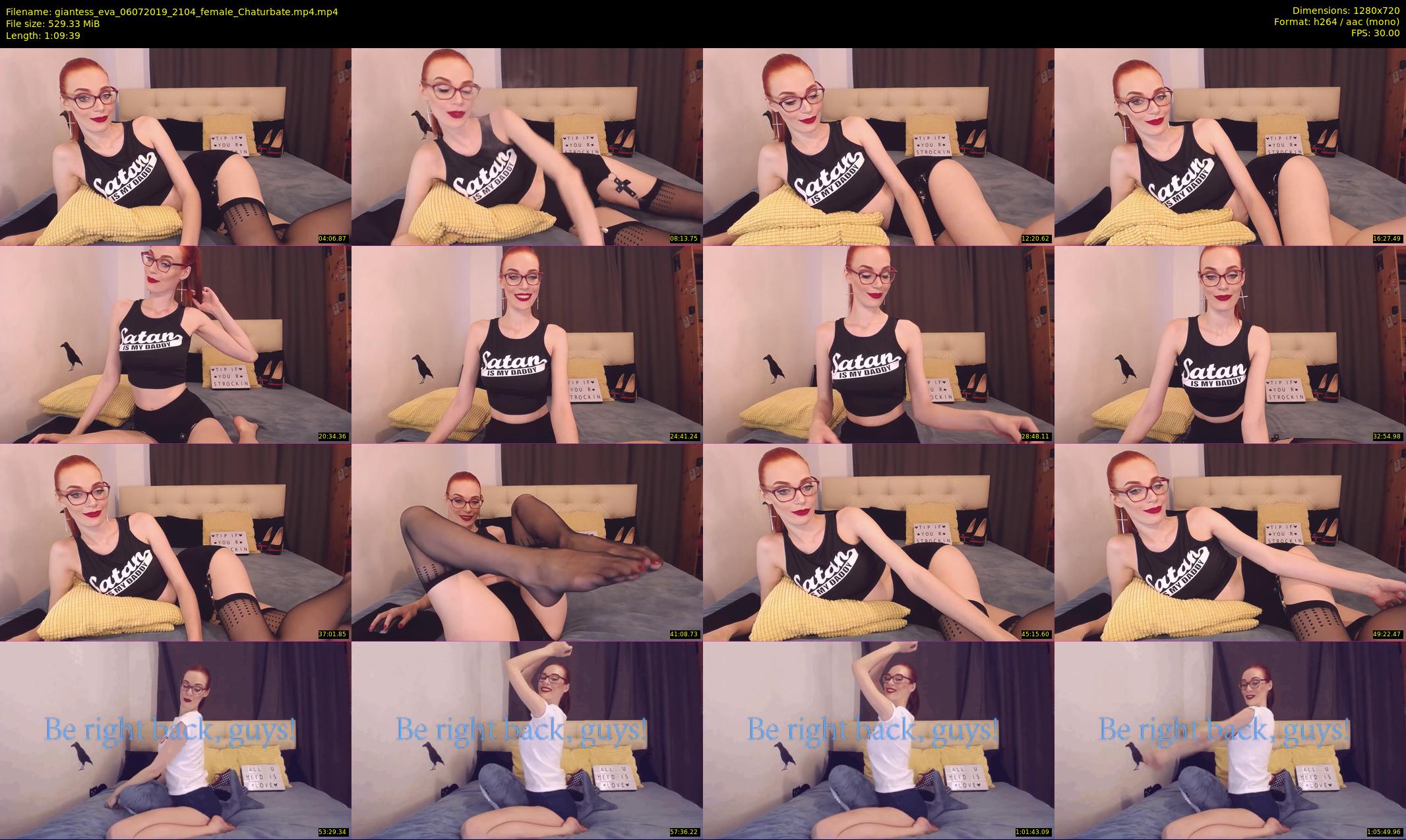 giantess_eva — 70 minute Chaturbate female cam show recording, 720p, Jul 6, 2019