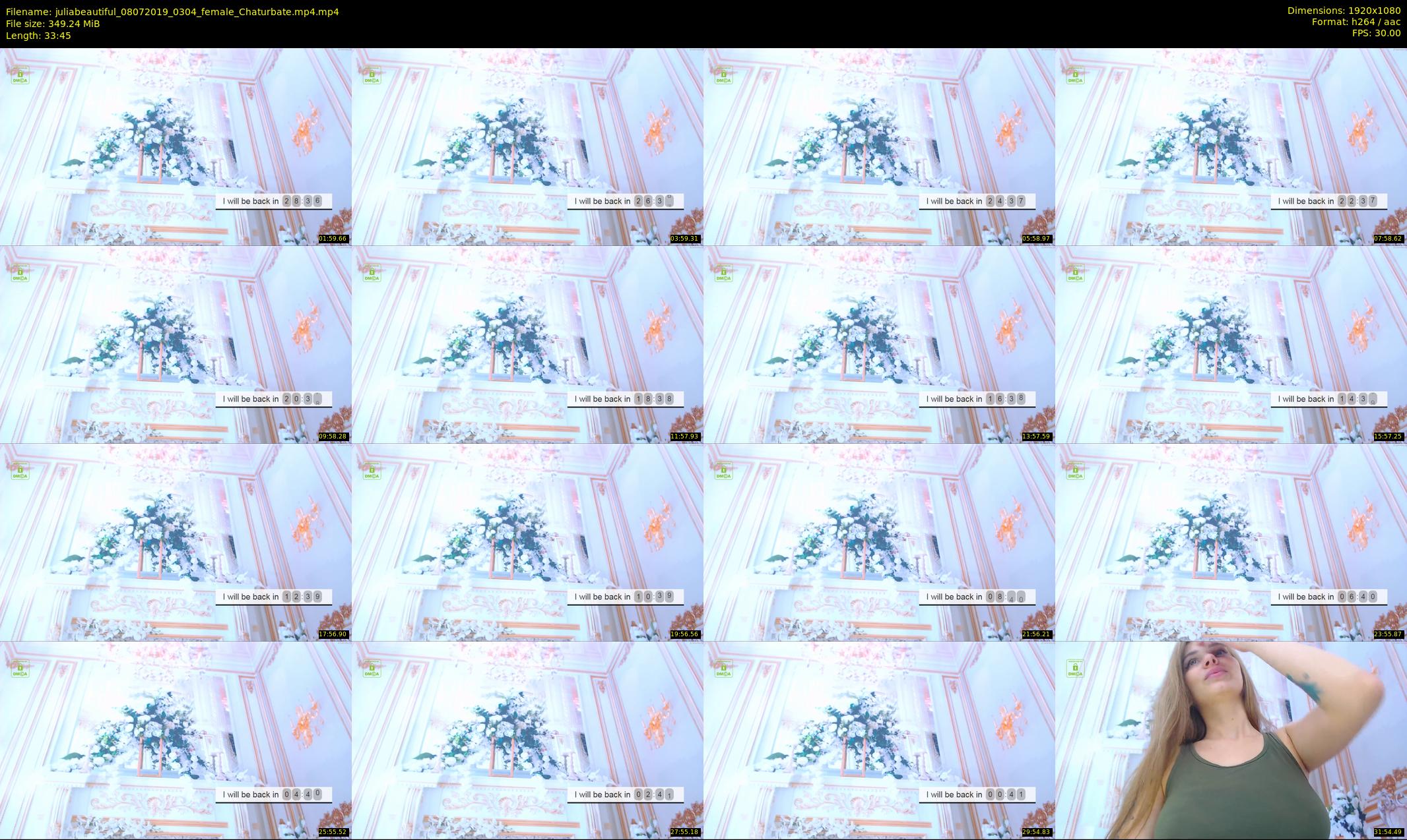 juliabeautiful — 34 minute Chaturbate female cam show recording, 1080p, Jul 8, 2019