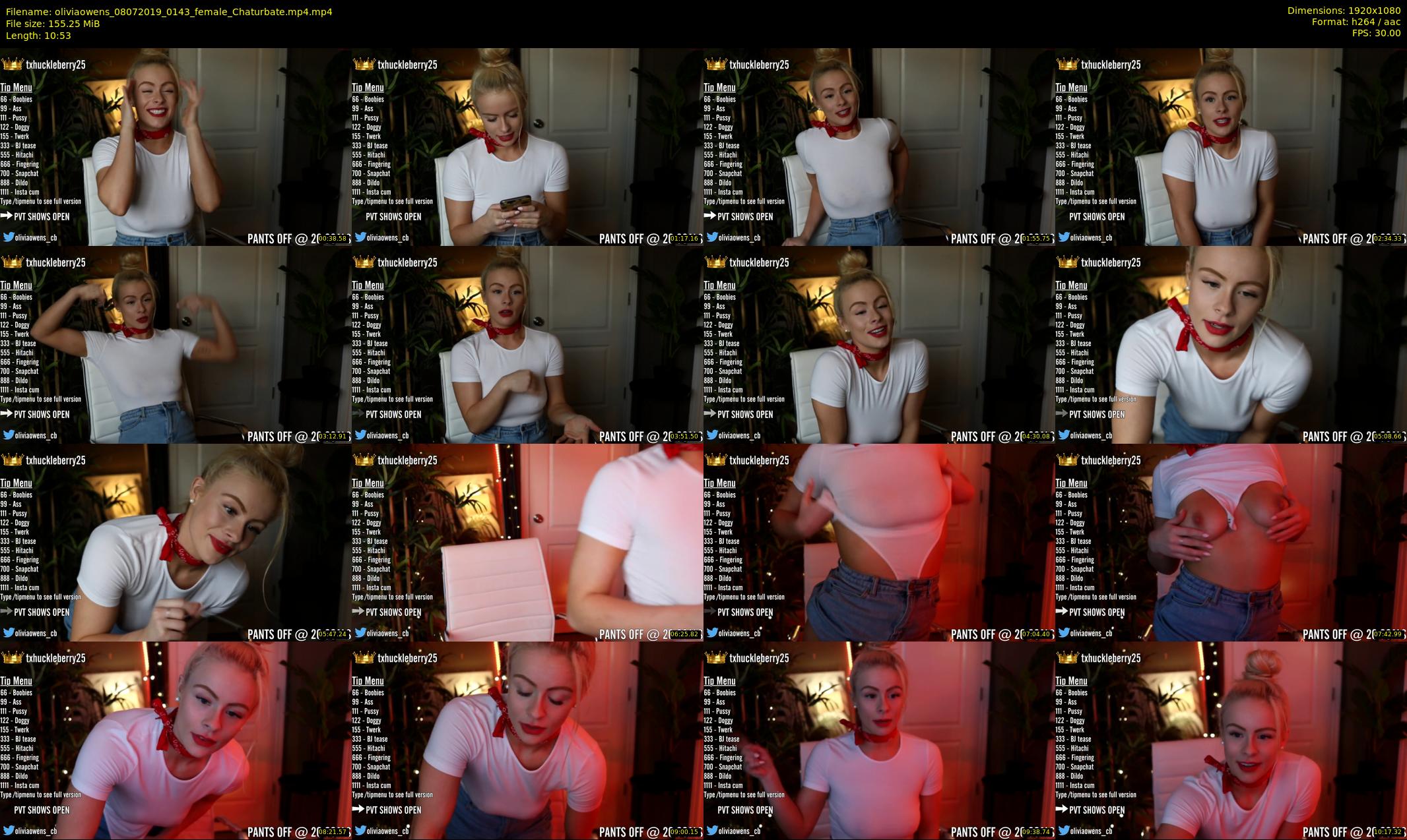 oliviaowens — 11 minute Chaturbate female cam show recording, 1080p, Jul 8, 2019