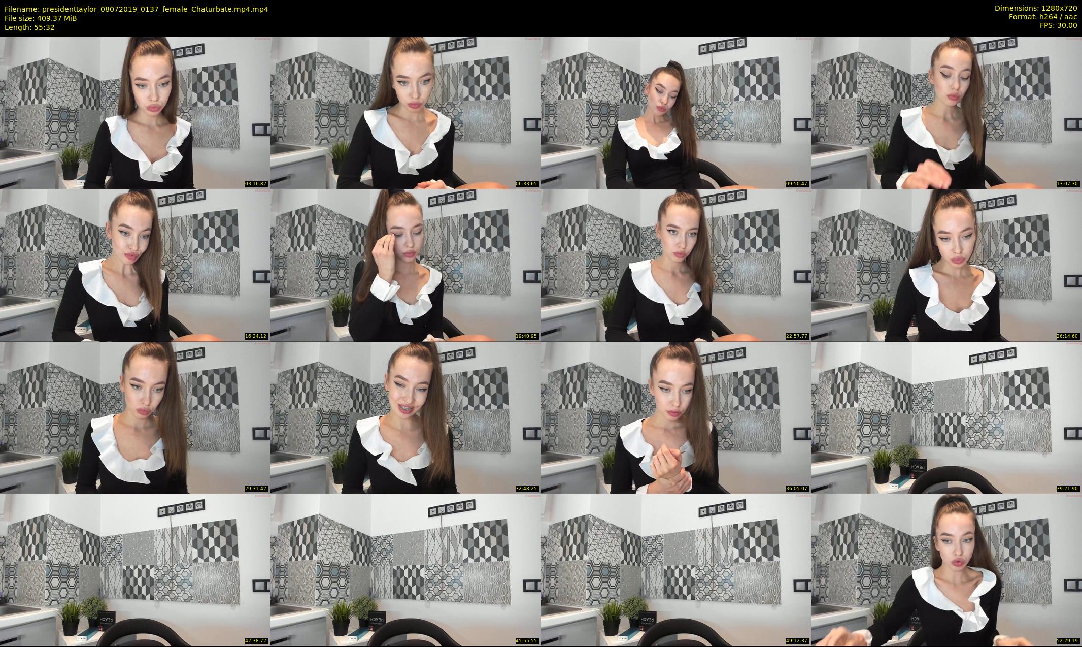 presidenttaylor — 56 minute Chaturbate female cam show recording, 720p, Jul 8, 2019