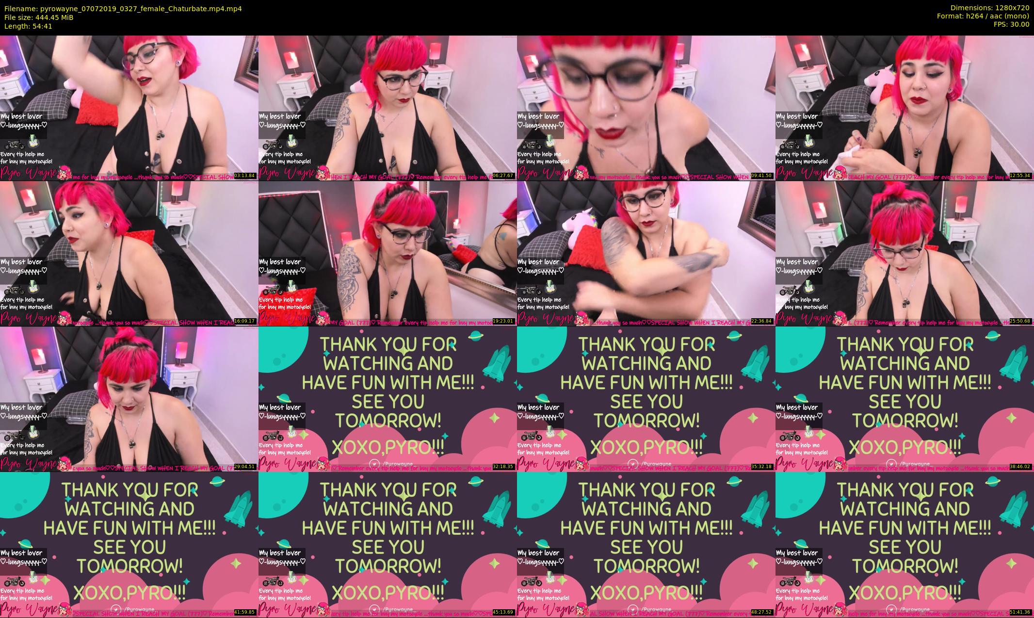 pyrowayne — 55 minute Chaturbate female cam show recording, 720p, Jul 7, 2019