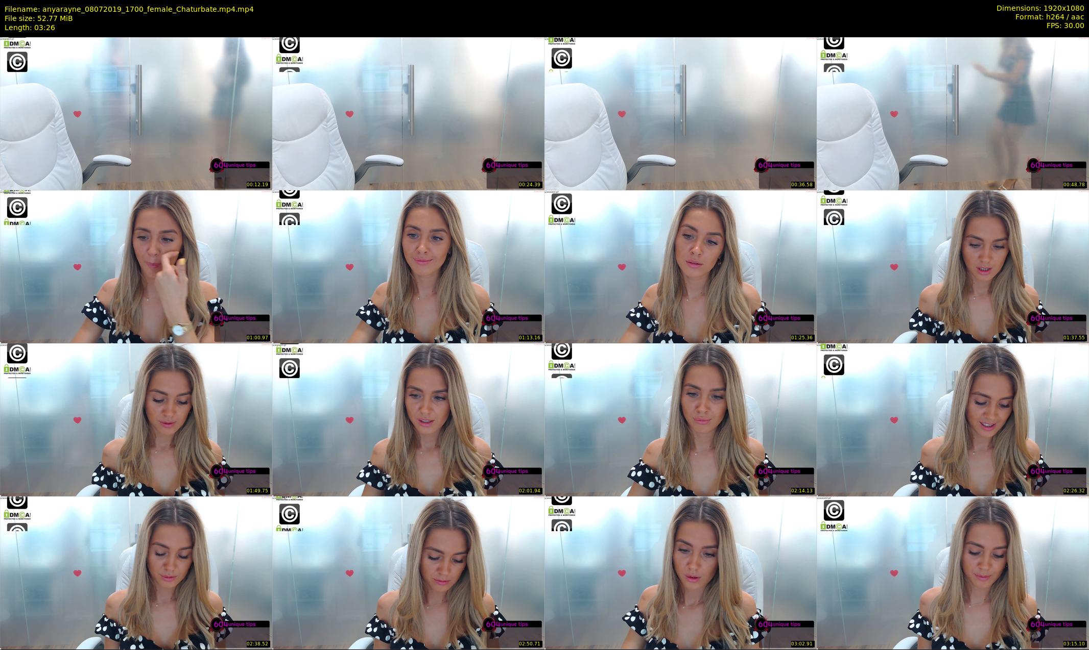 anyarayne — 4 minute Chaturbate female cam show recording, 1080p, Jul 8, 2019