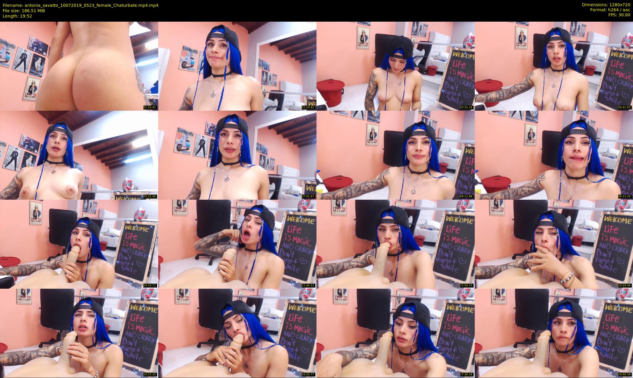 antonia_savatto — 20 minute Chaturbate female cam show recording, 720p, Jul 10, 2019