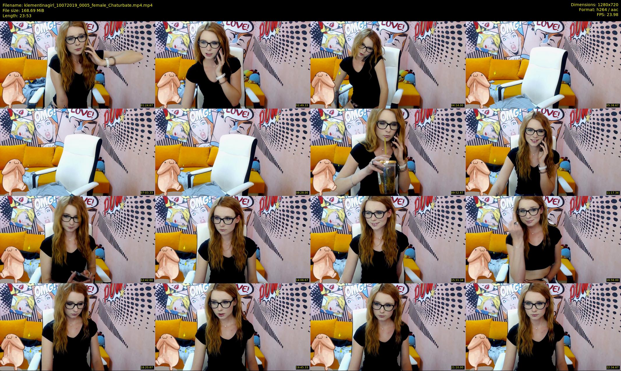 klementinagirl — 24 minute Chaturbate female cam show recording, 720p, Jul 10, 2019