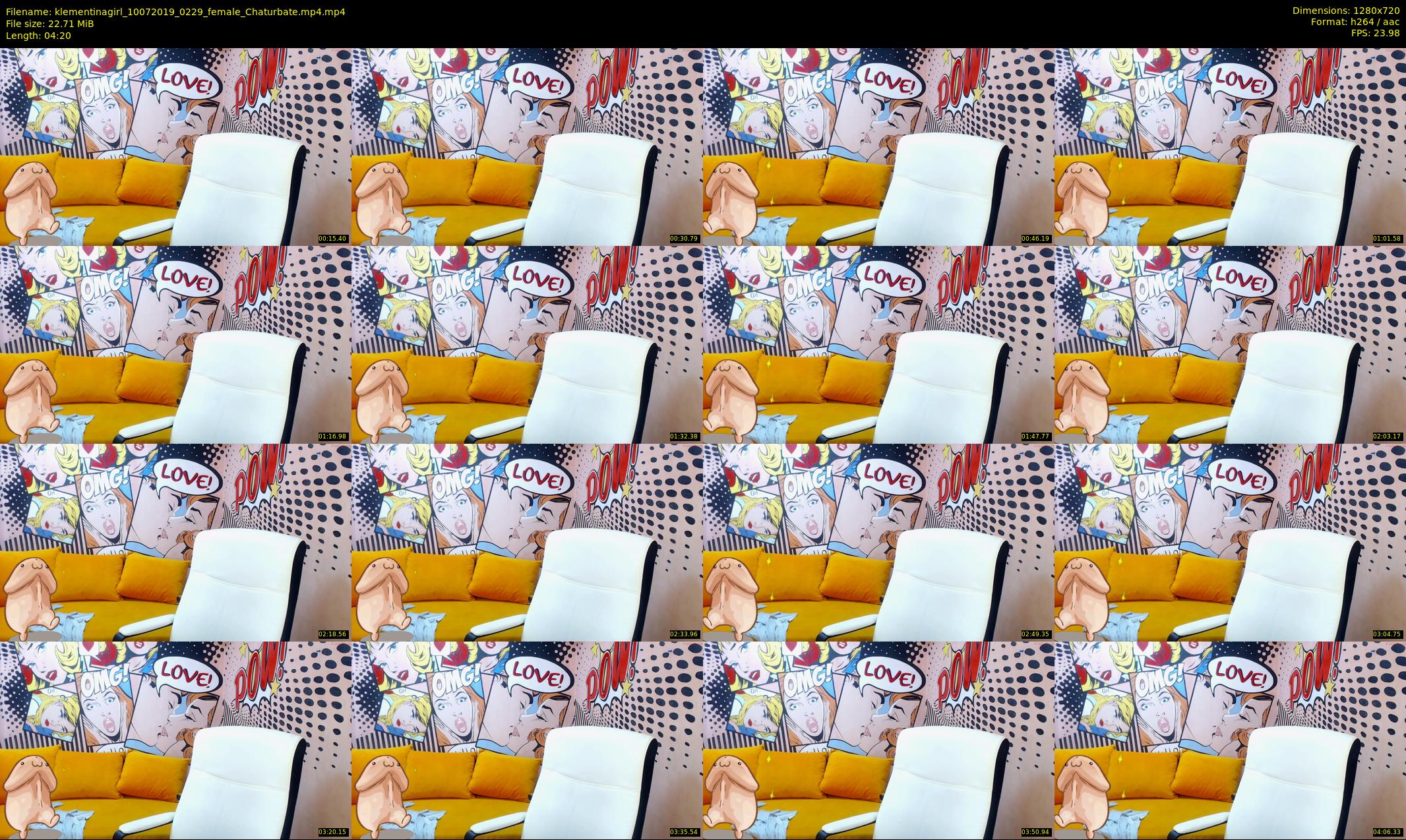 klementinagirl — 5 minute Chaturbate female cam show recording, 720p, Jul 10, 2019