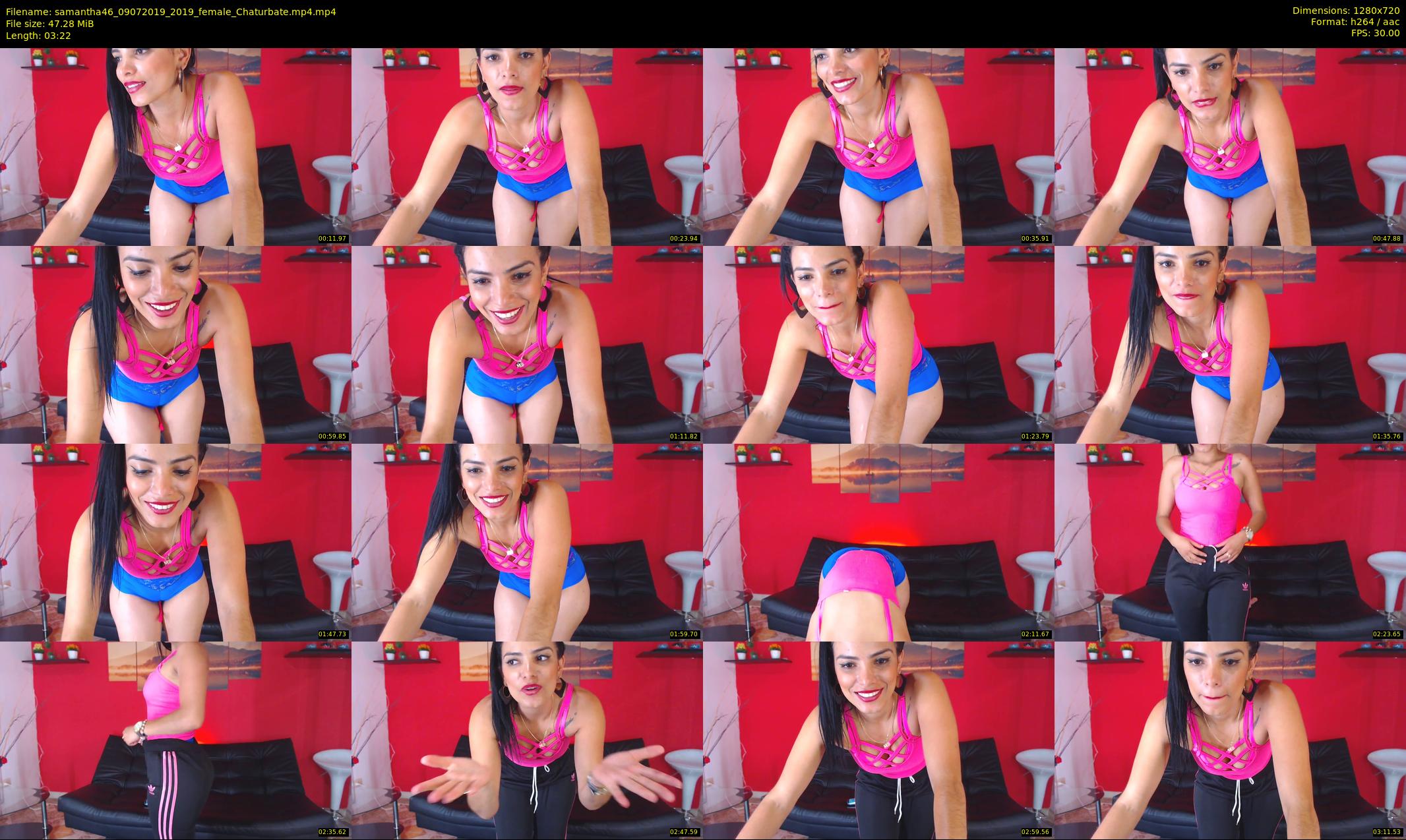 samantha46 — 4 minute Chaturbate female cam show recording, 720p, Jul 9, 2019
