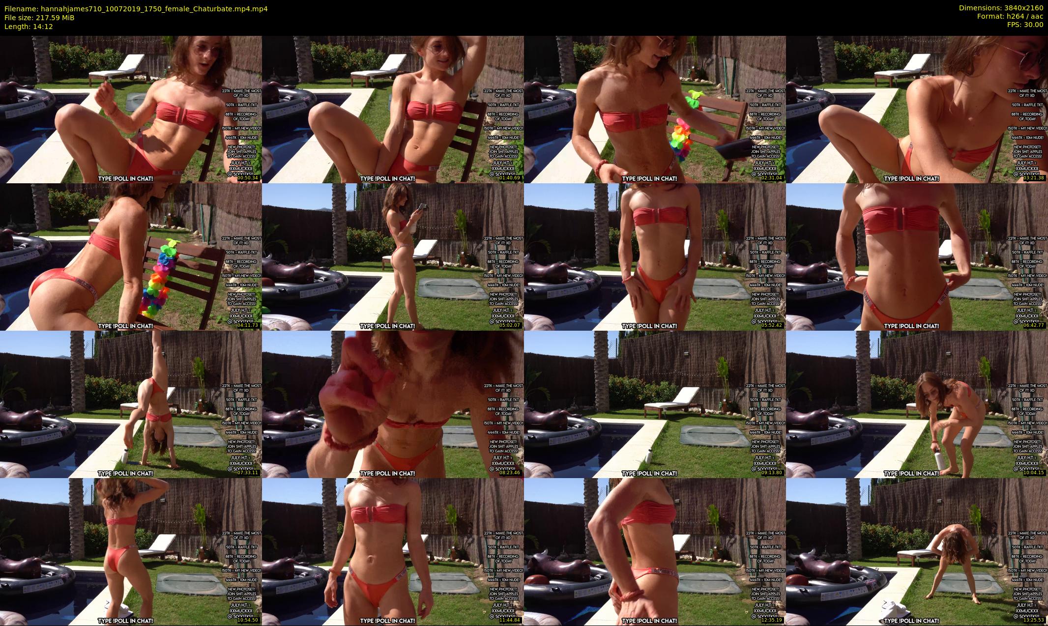 hannahjames710 — 15 minute Chaturbate female cam show recording, 4K, Jul 10, 2019