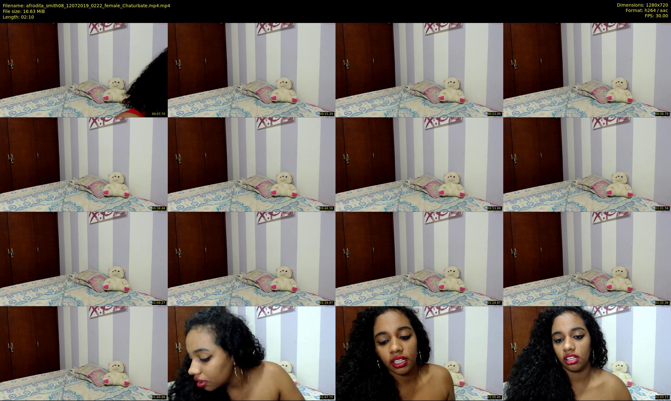 afrodita_smith08 — 3 minute Chaturbate female cam show recording, 720p, Jul 12, 2019
