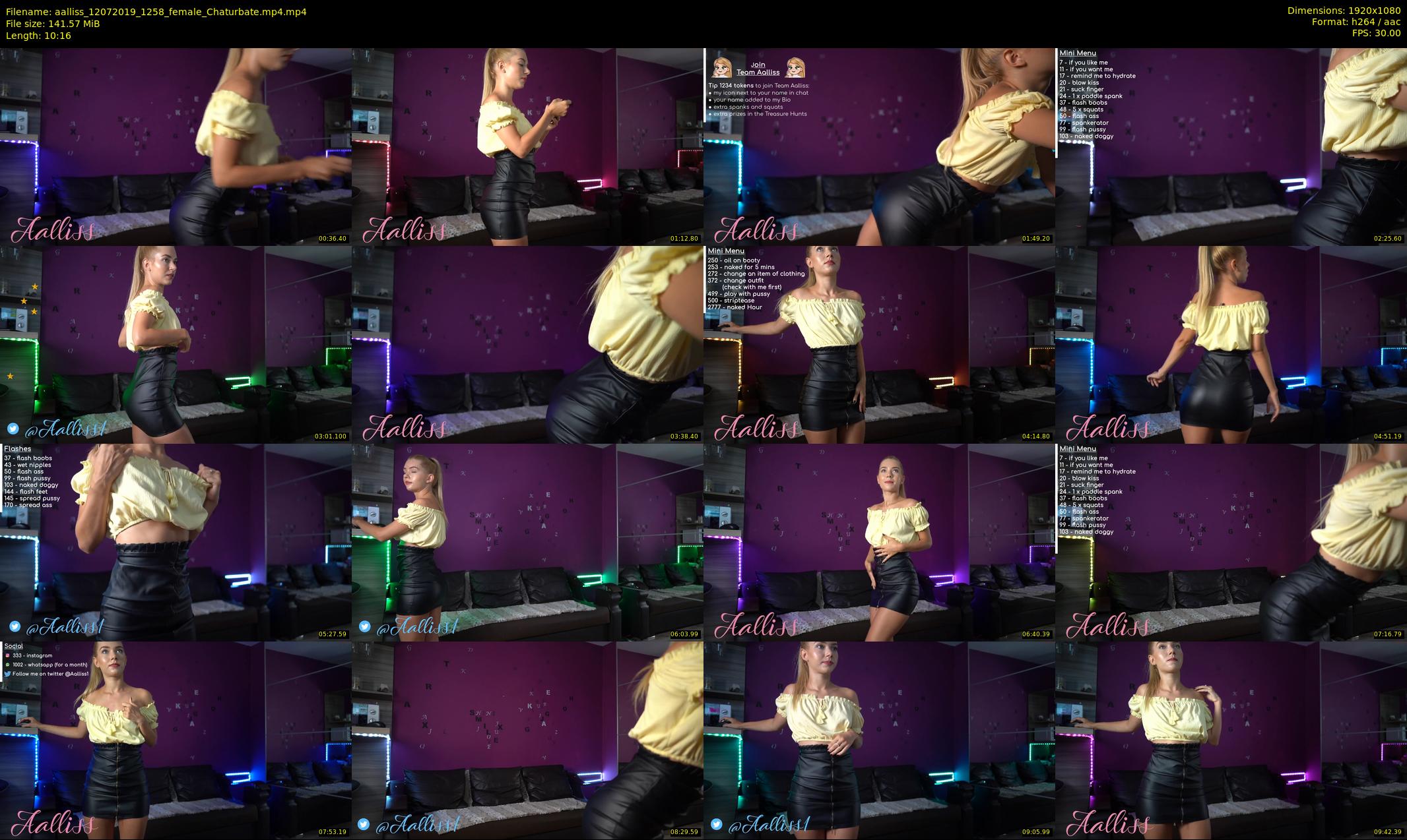 aalliss — 11 minute Chaturbate female cam show recording, 1080p, Jul 12, 2019