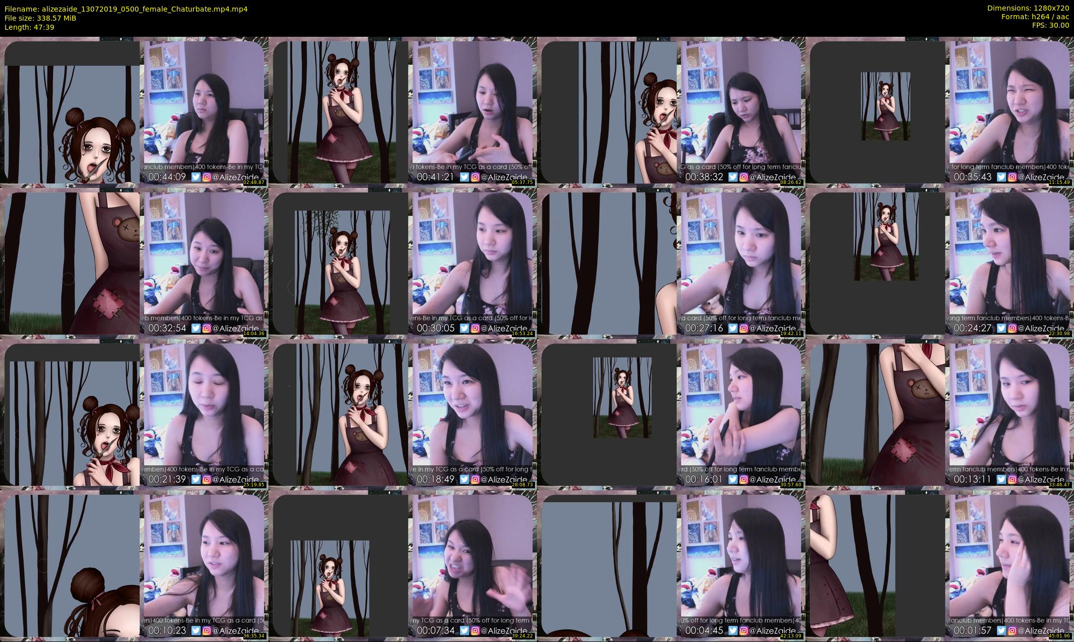 alizezaide — 48 minute Chaturbate female cam show recording, 720p, Jul 13, 2019