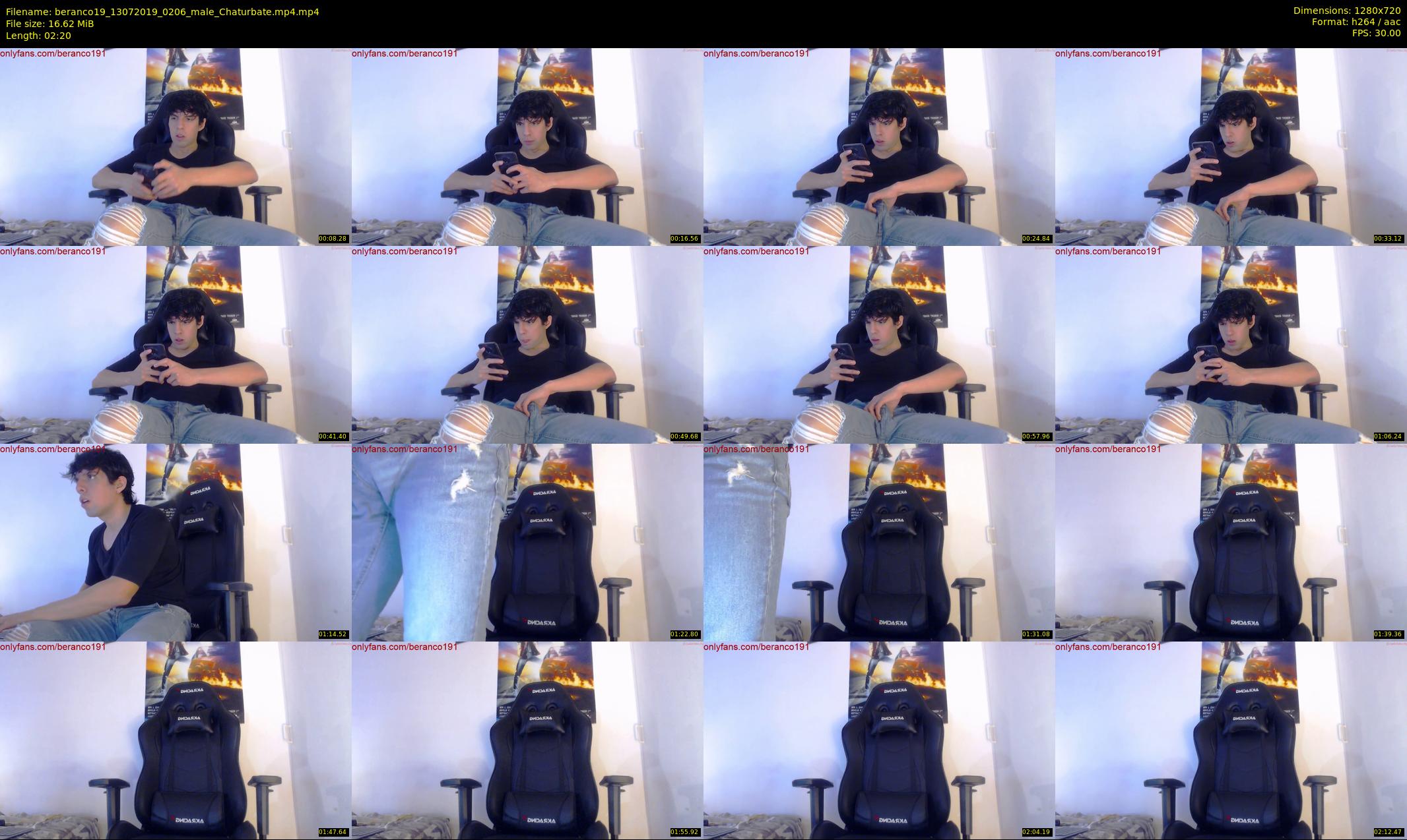 beranco19 — 3 minute Chaturbate male cam show recording, 720p, Jul 13, 2019