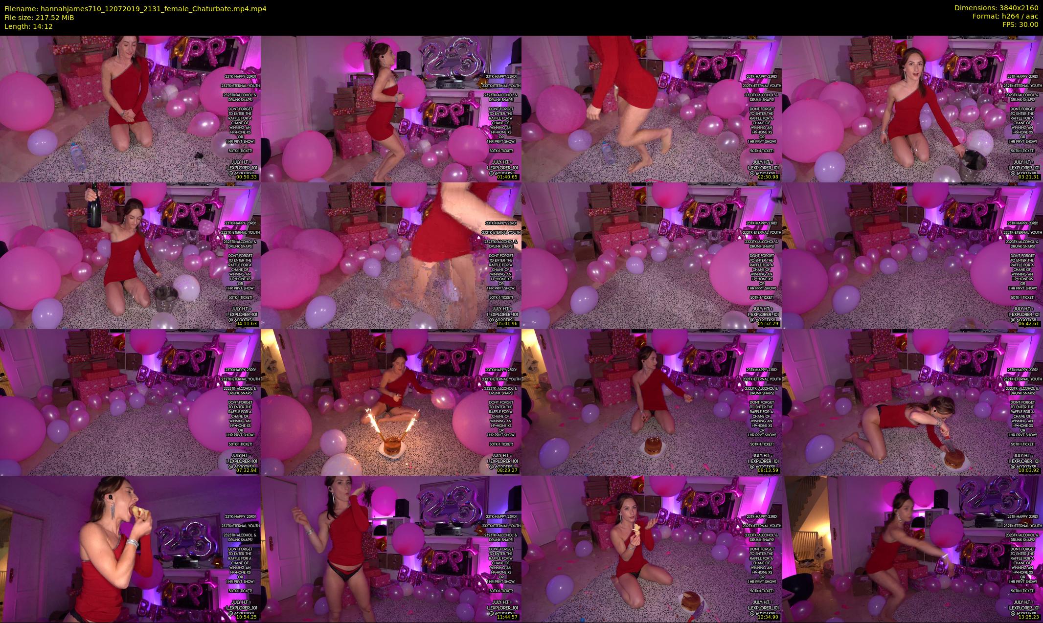 hannahjames710 — 15 minute Chaturbate female cam show recording, 4K, Jul 12, 2019