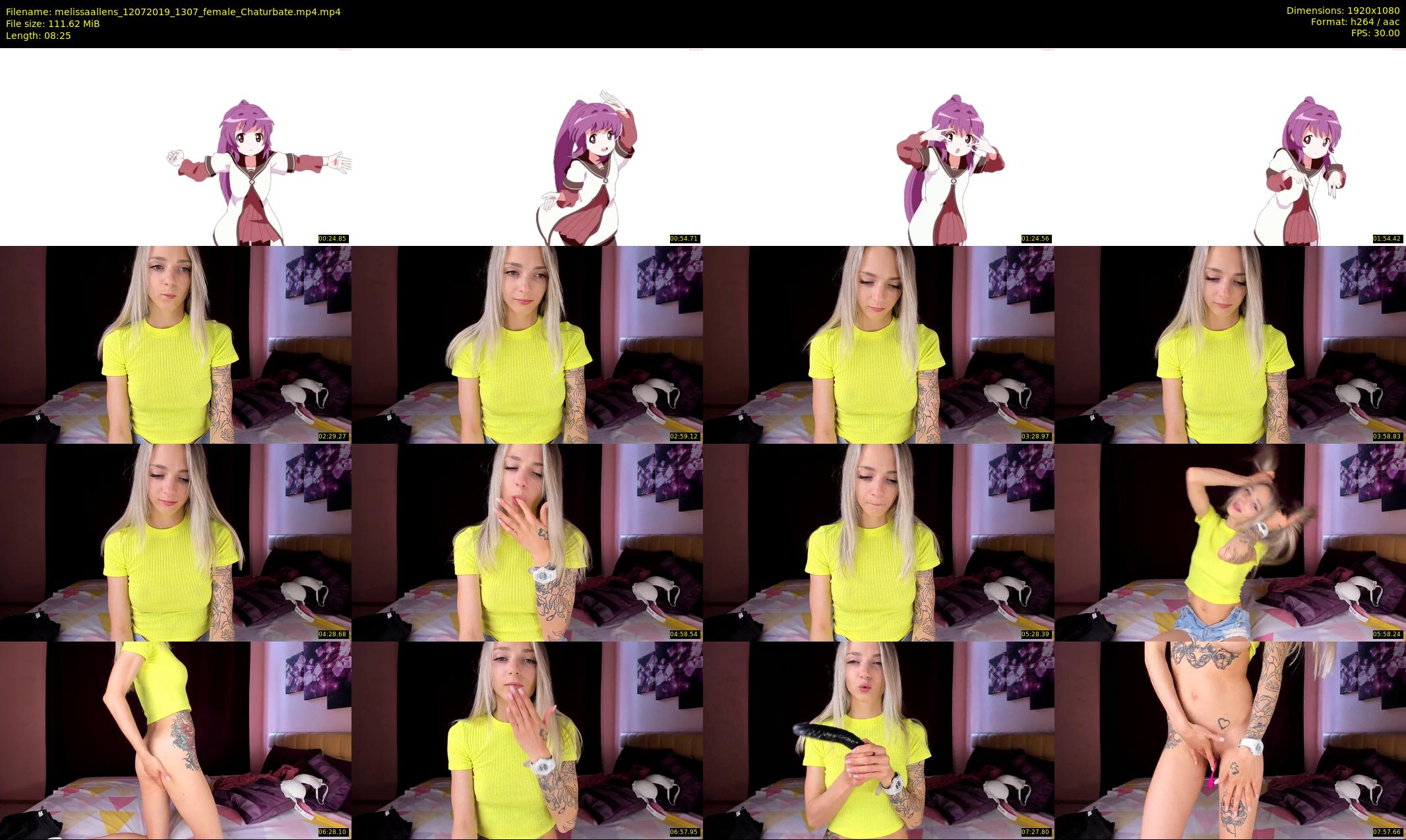melissaallens — 9 minute Chaturbate female cam show recording, 1080p, Jul 12, 2019