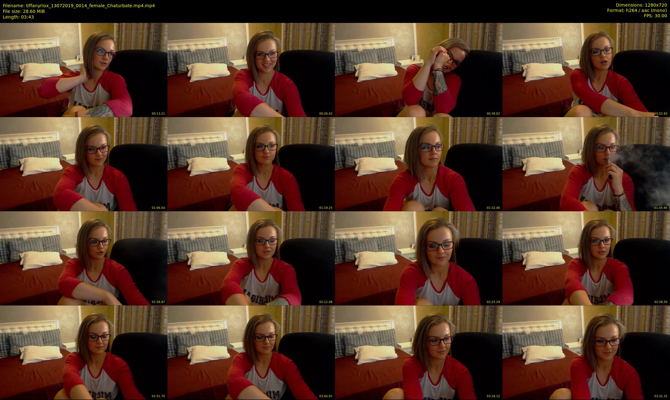 tiffanyriox — 4 minute Chaturbate female cam show recording, 720p, Jul 13, 2019
