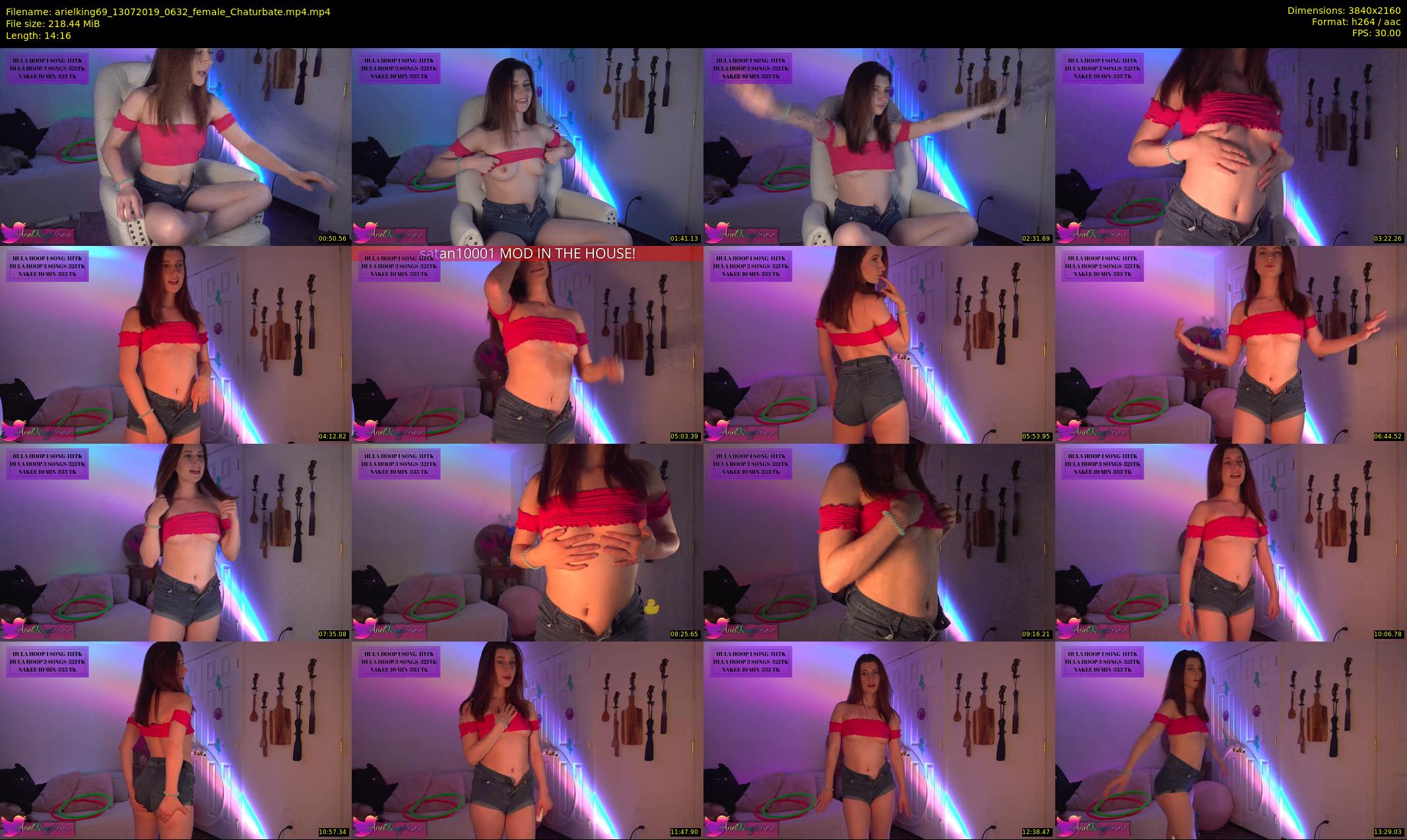 arielking69 — 15 minute Chaturbate female cam show recording, 4K, Jul 13, 2019