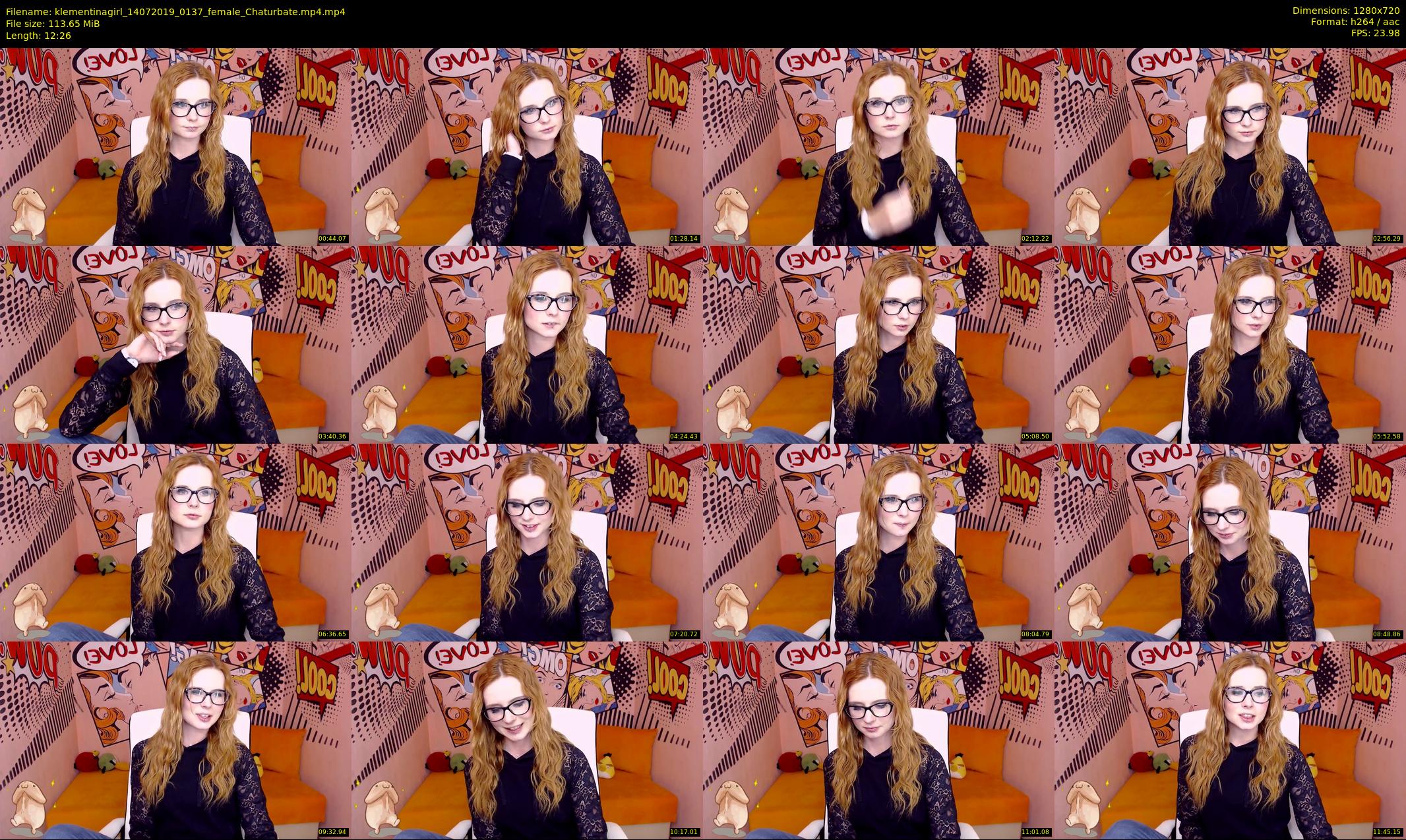 klementinagirl — 13 minute Chaturbate female cam show recording, 720p, Jul 14, 2019