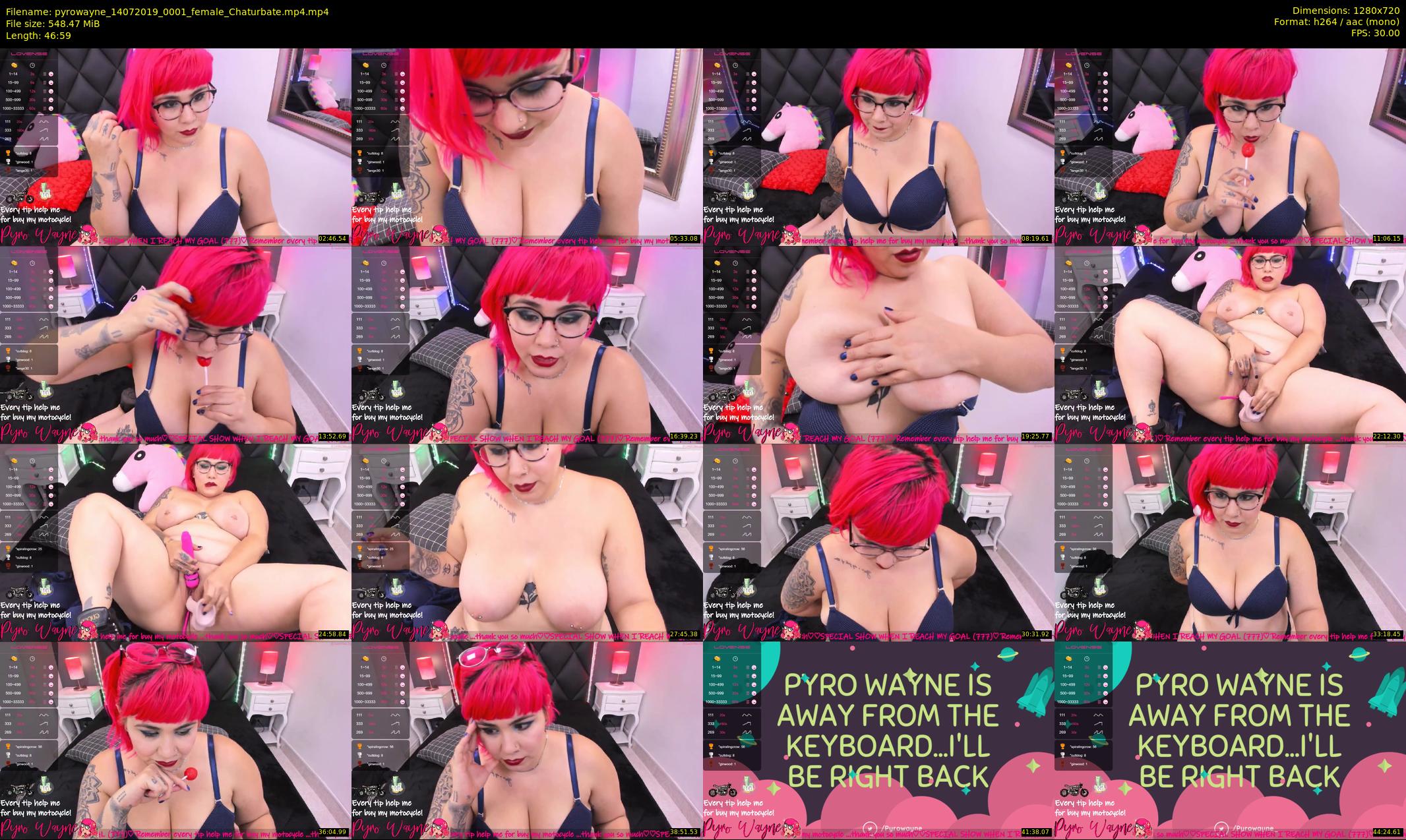 pyrowayne — 47 minute Chaturbate female cam show recording, 720p, Jul 14, 2019
