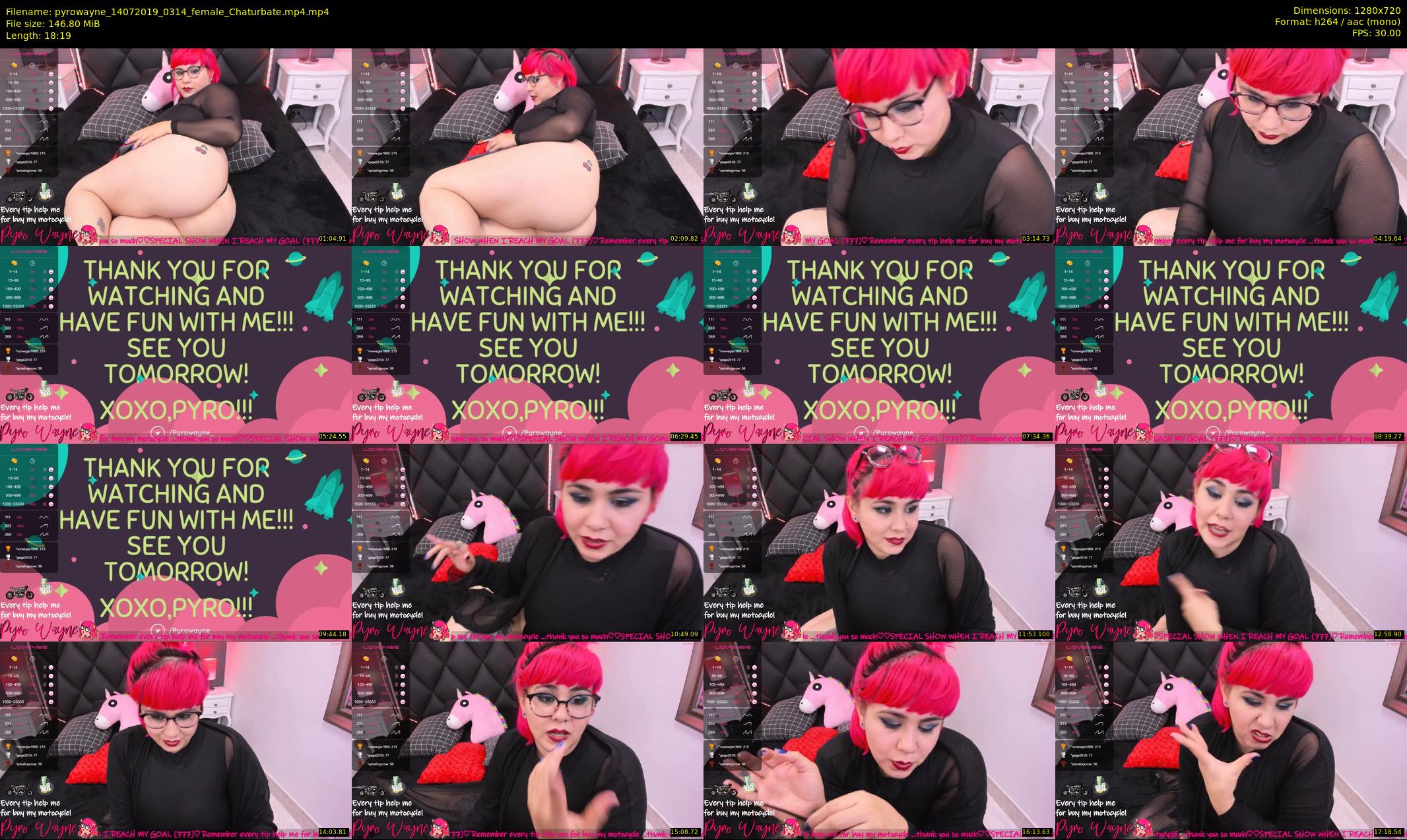 pyrowayne — 19 minute Chaturbate female cam show recording, 720p, Jul 14, 2019